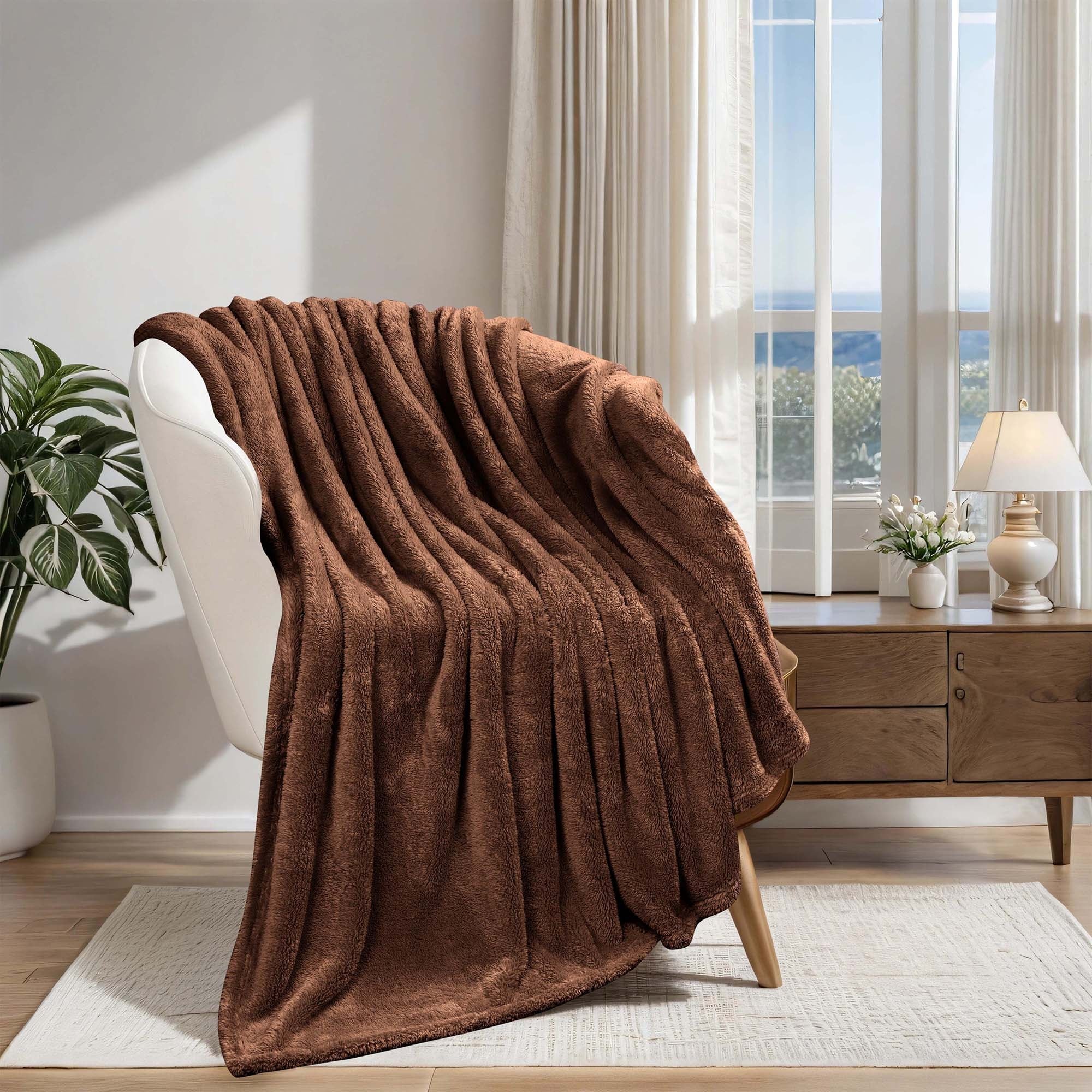 Superior Classic Solid Fleece Blanket Plush Medium Weight