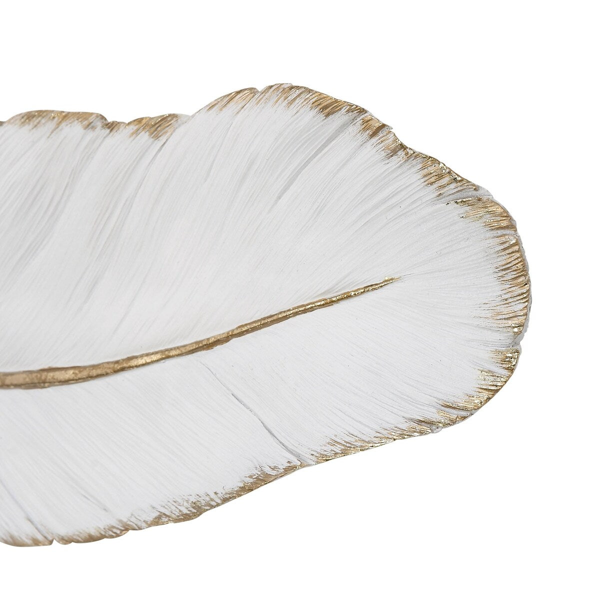 Polystone Bird Feather Home Wall Decor - White - CosmoLiving by Cosmopolitan