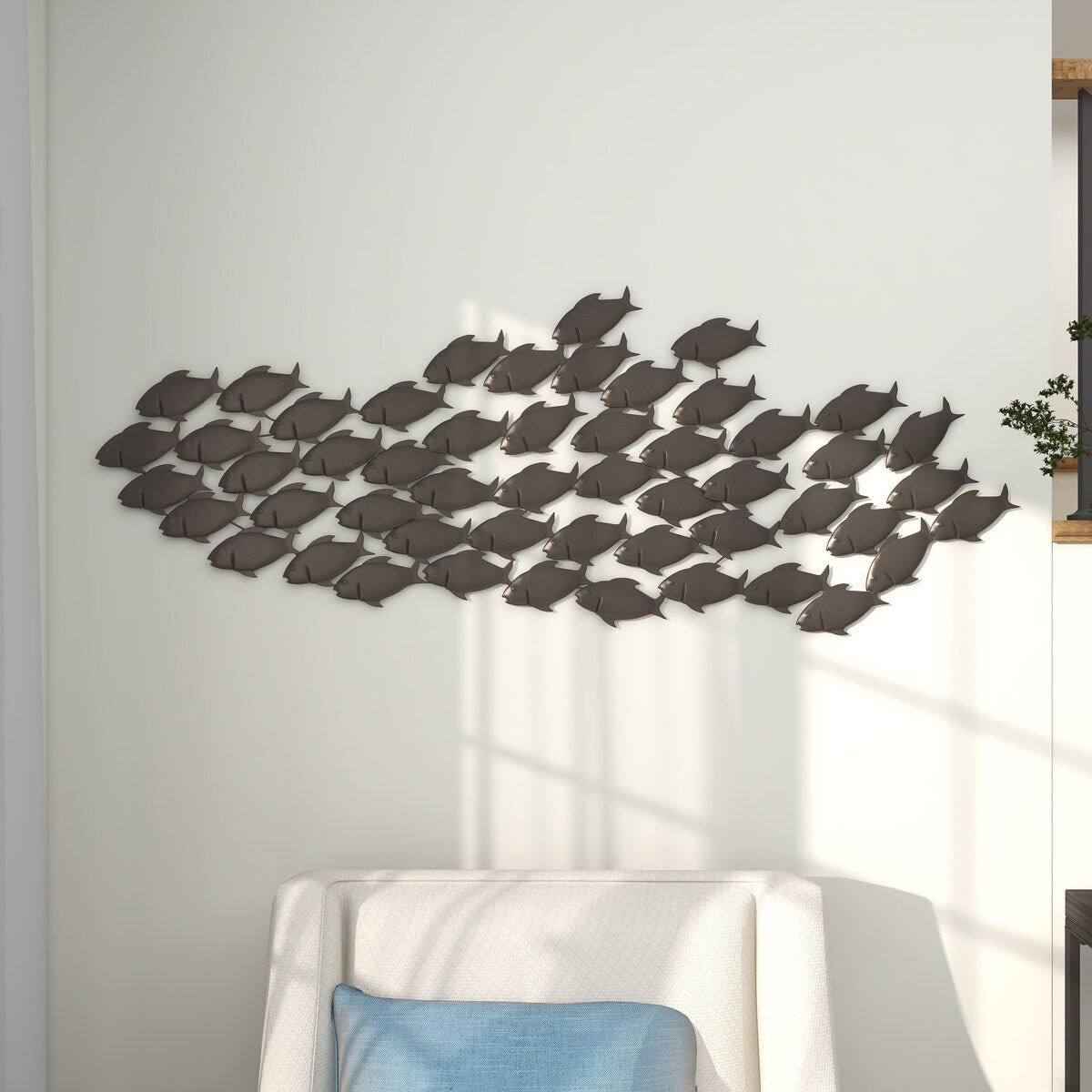 Metal Fish Home Wall Decor - Dark Brown - Roche River Decor