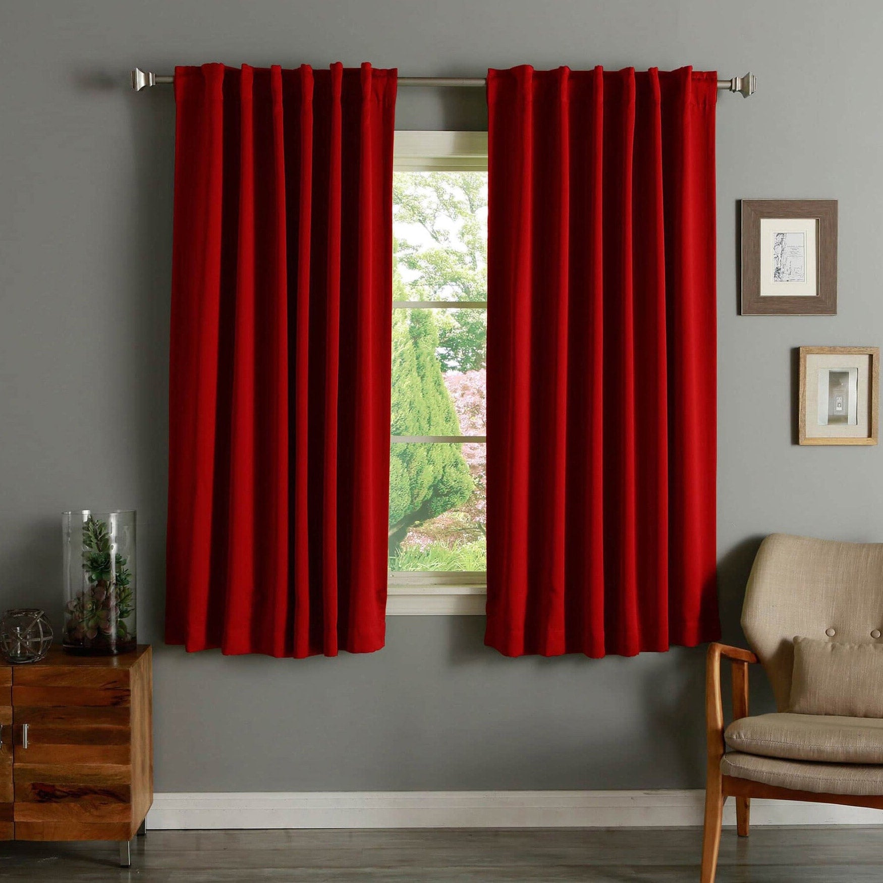 Aurora Home Insulated Thermal 63-inch Blackout Curtain Panel Pair