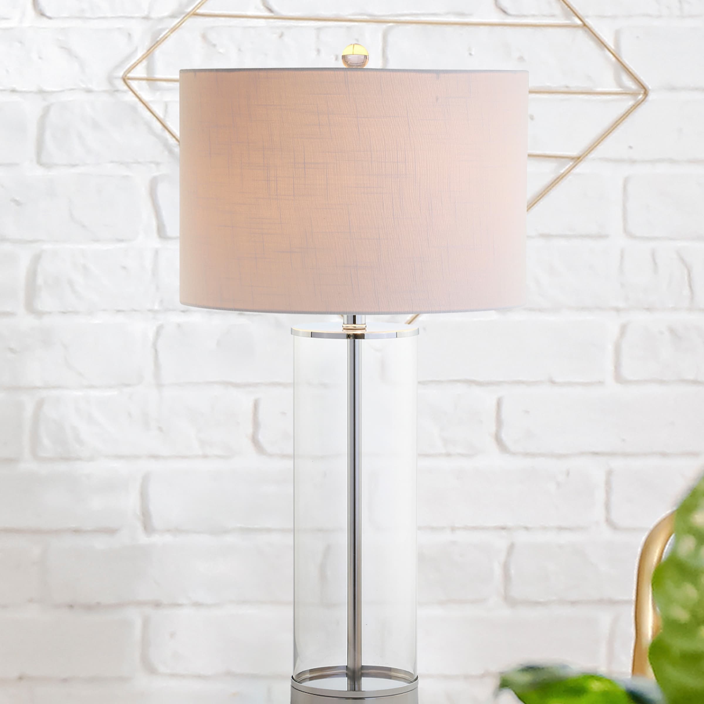 Parish 29 Glass LED Table Lamp, Clear/Chrome by JONATHAN Y