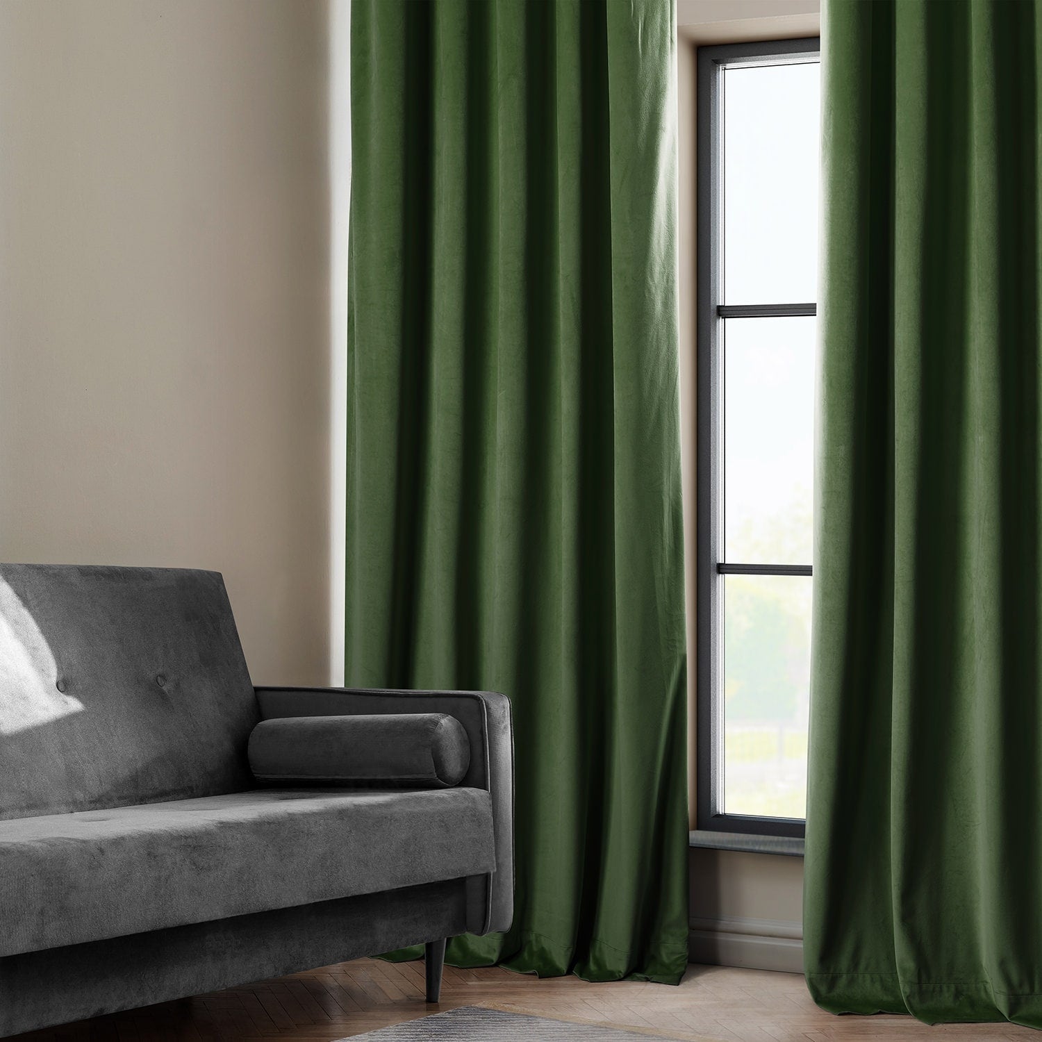 Exclusive Fabrics Heritage Plush Velvet Room Darkening Curtain (1 Panel) - Luxurious Single Drapery for Enhanced Room Darkening