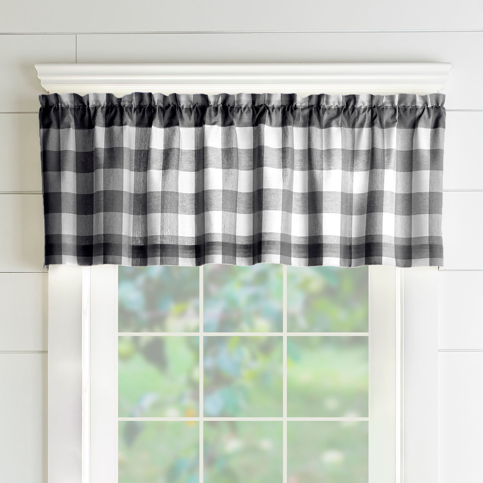 The Gray Barn Emily Gulch Buffalo Check Kitchen Curtain Valance - 60 W x15 L