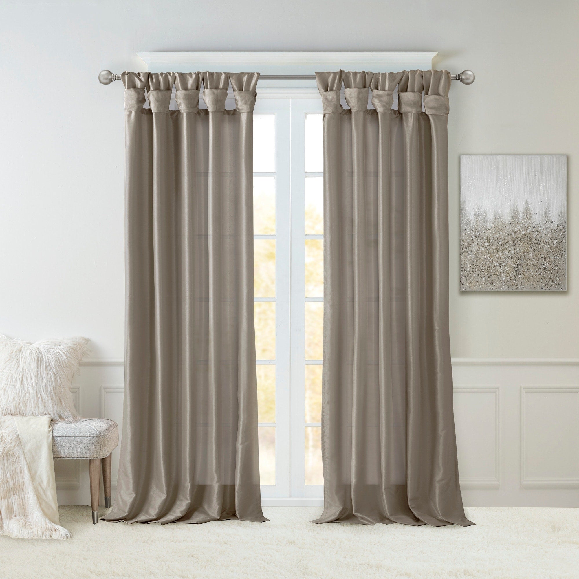 Madison Park Natalie Twisted Tab Lined Single Curtain Panel