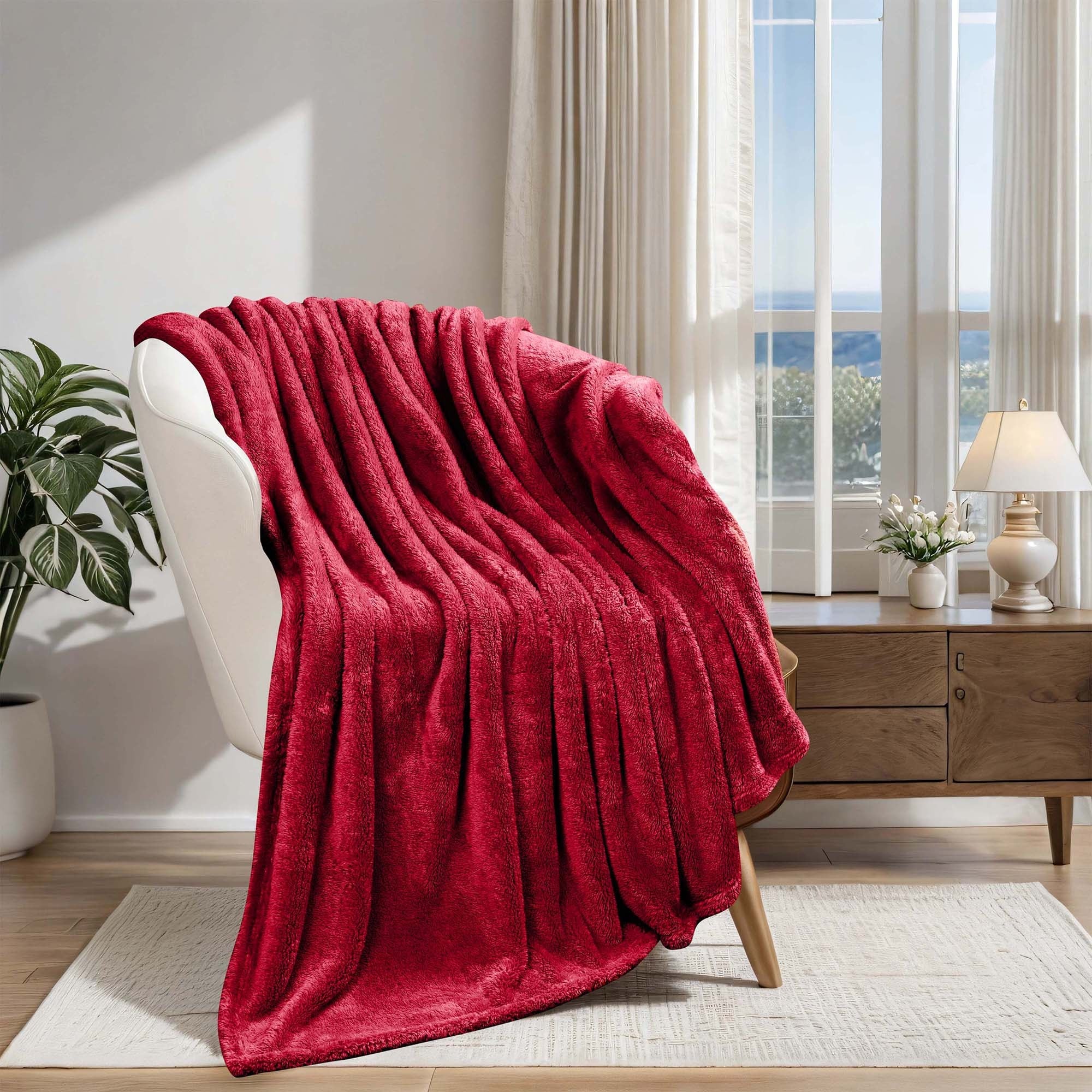 Superior Classic Solid Fleece Blanket Plush Medium Weight