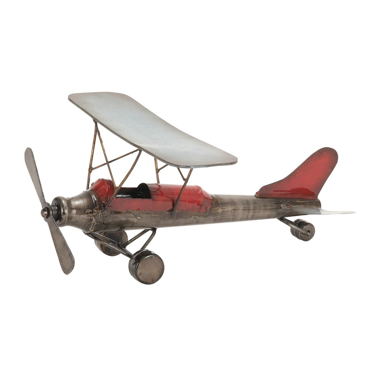 Metal Airplane Decorative Sculpture - Gray - Roche River Decor