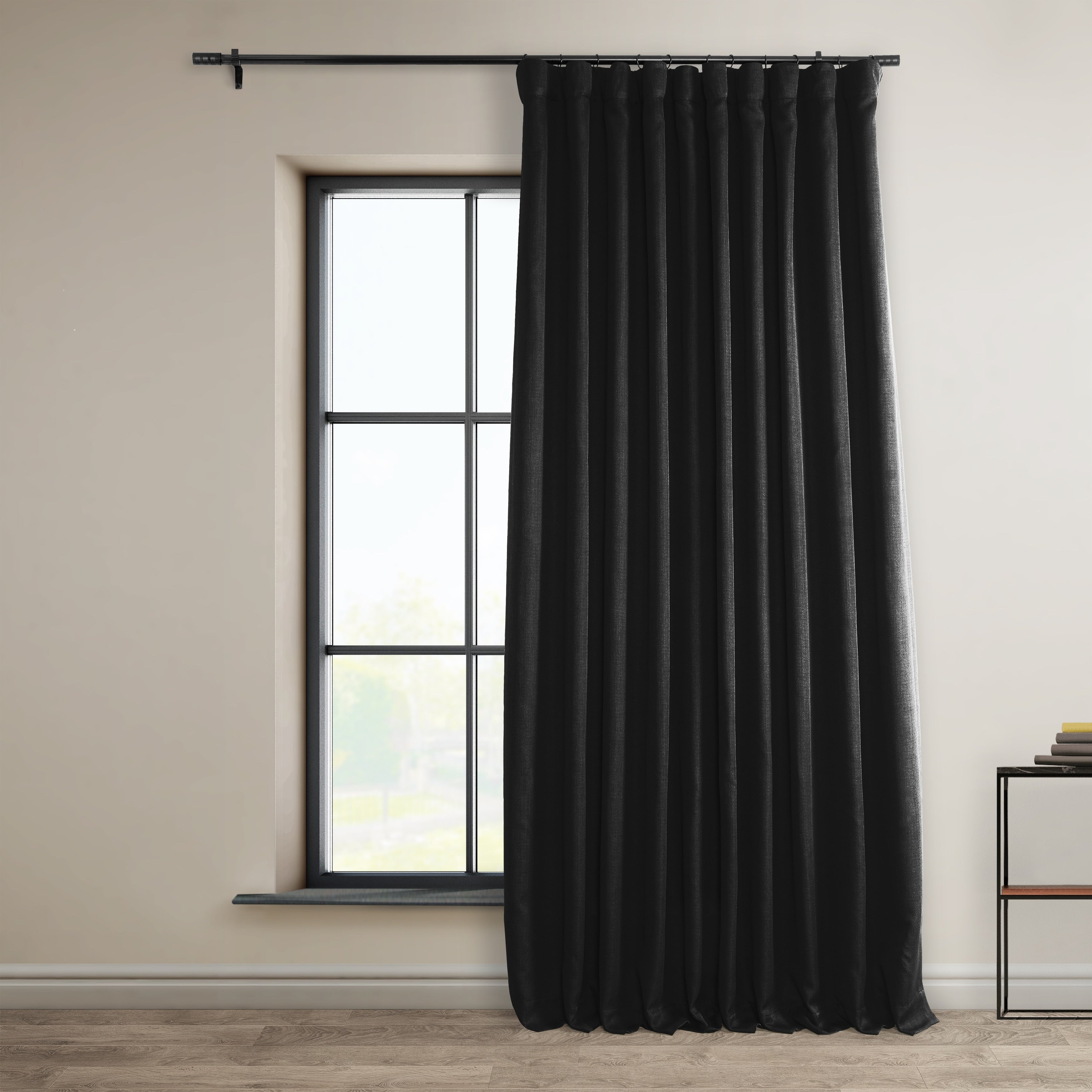 Exclusive Fabrics Faux Linen Extra Wide Room Darkening Curtains (1 Panel)