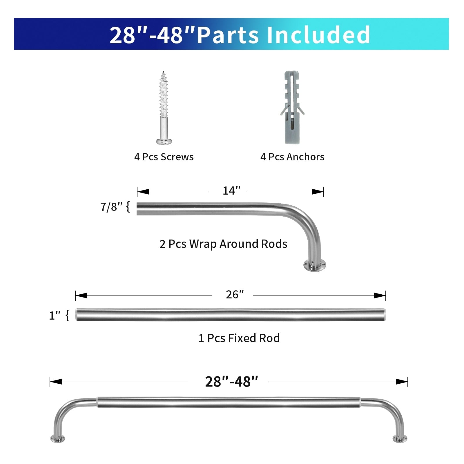 Energy-saving Wraparound Adjustable French Blackout Curtain Rod Set