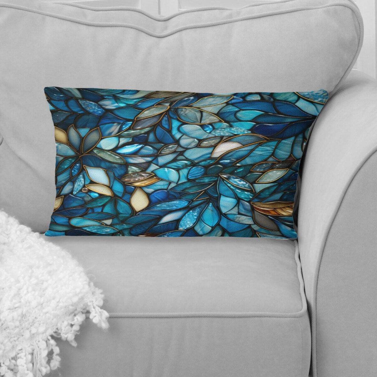 Designart Ocean Mosaic Tropical Pattern Tropical Printed Throw Pillow