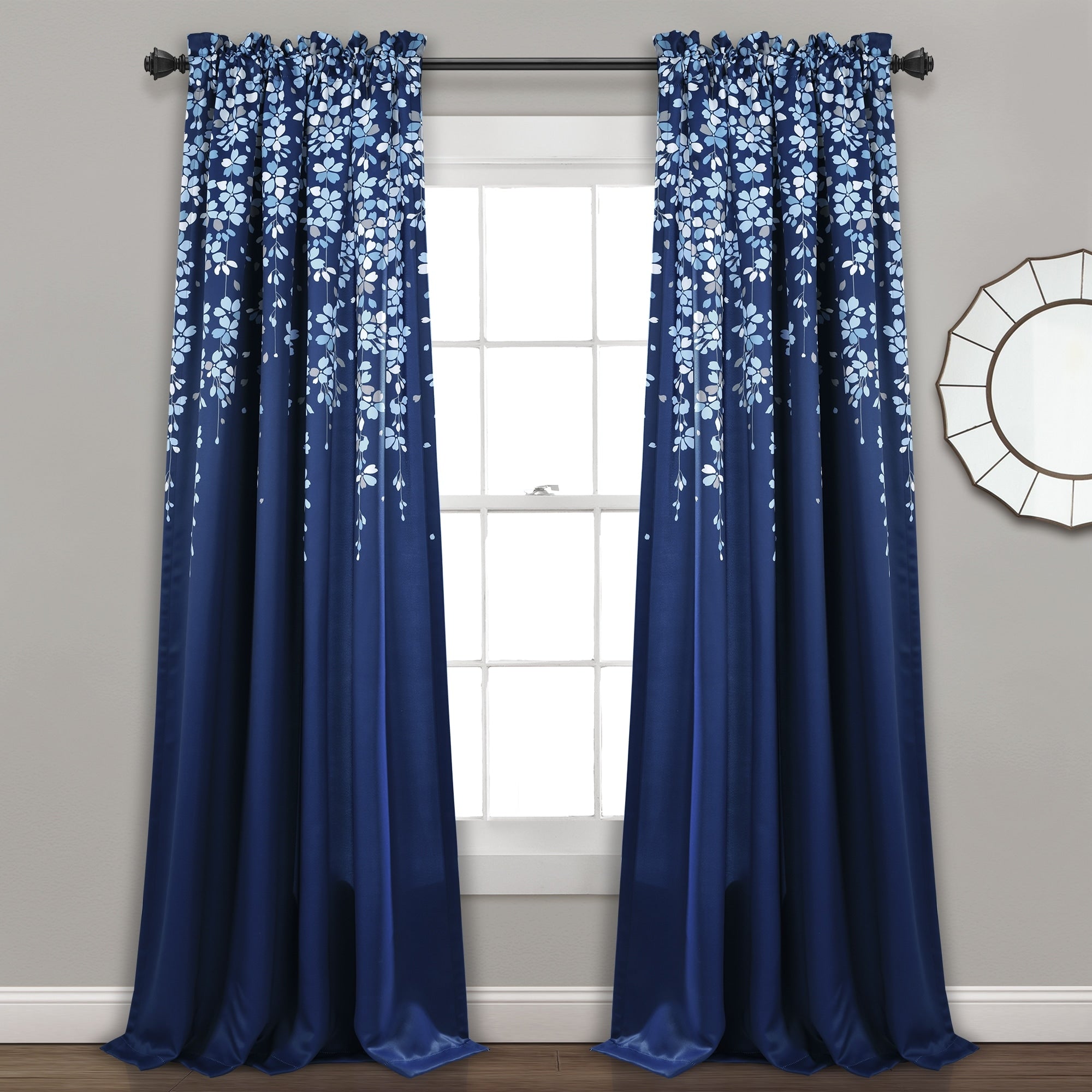 Lush Decor Weeping Flowers Room Darkening Curtain Panel Pair