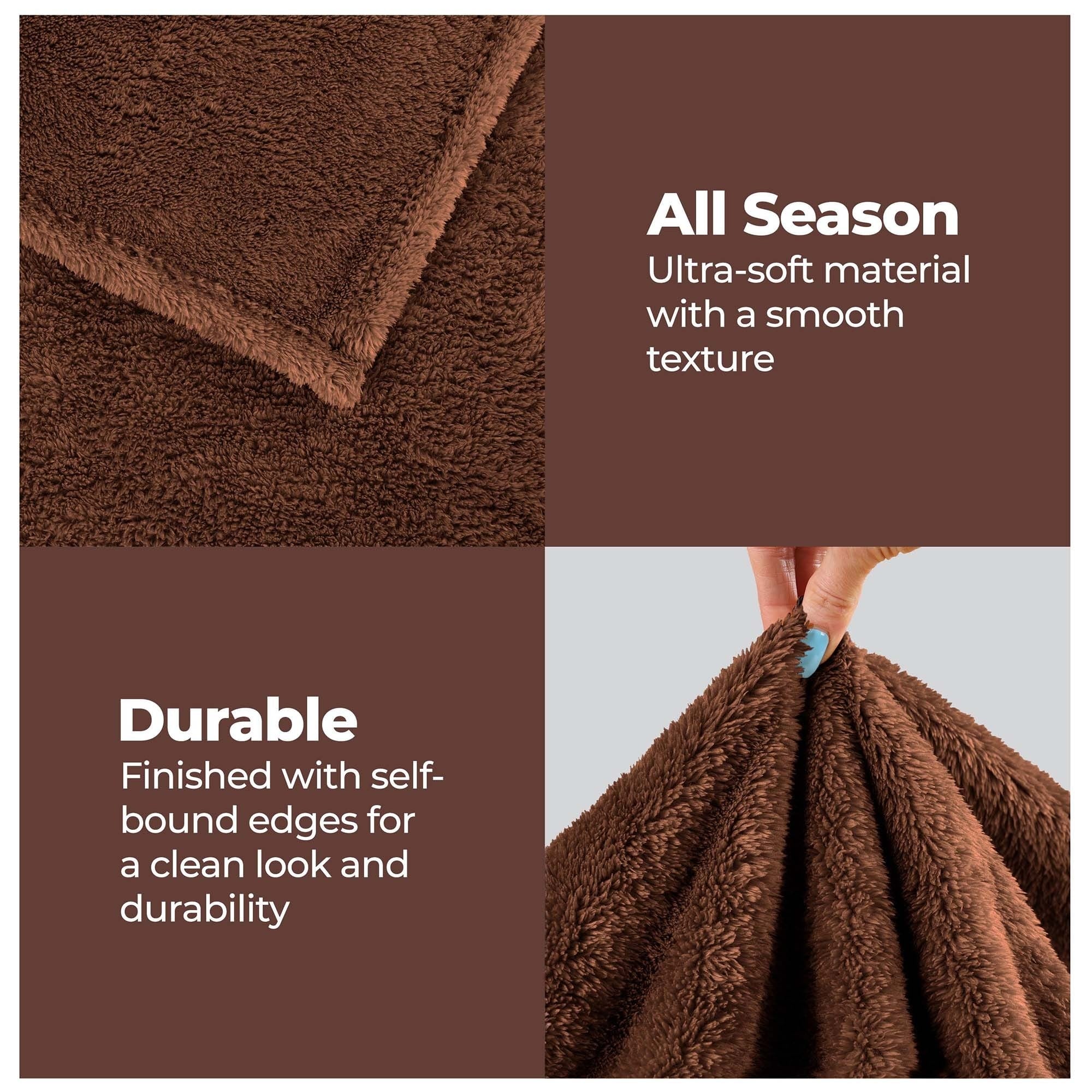 Superior Classic Solid Fleece Blanket Plush Medium Weight