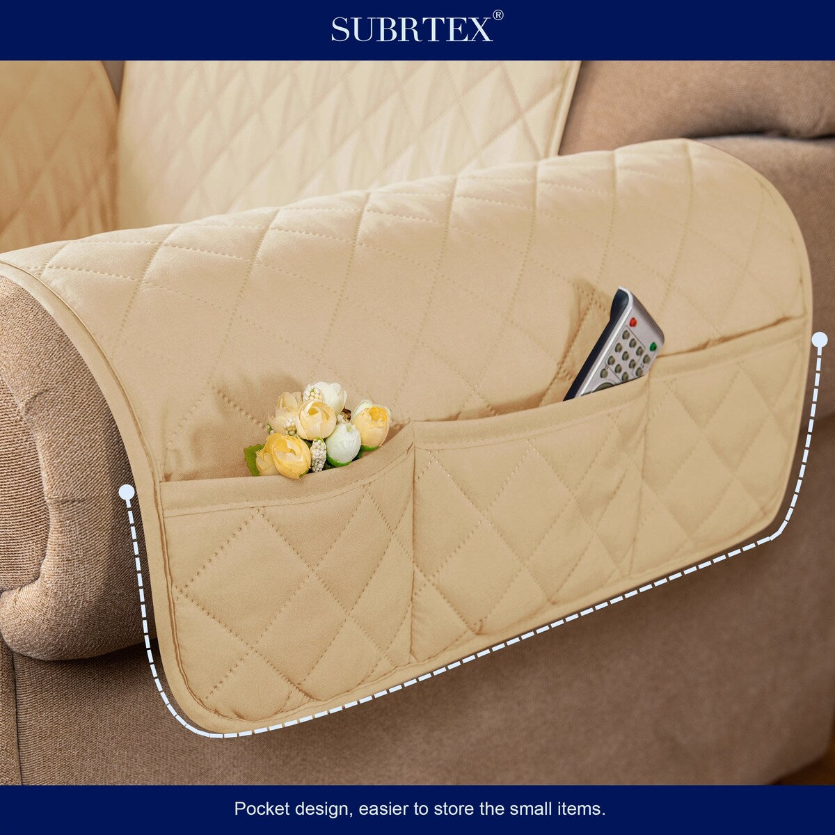 Subrtex XL Sofa Reversible Couch Cover Quilted Slipcover Furniture Protector