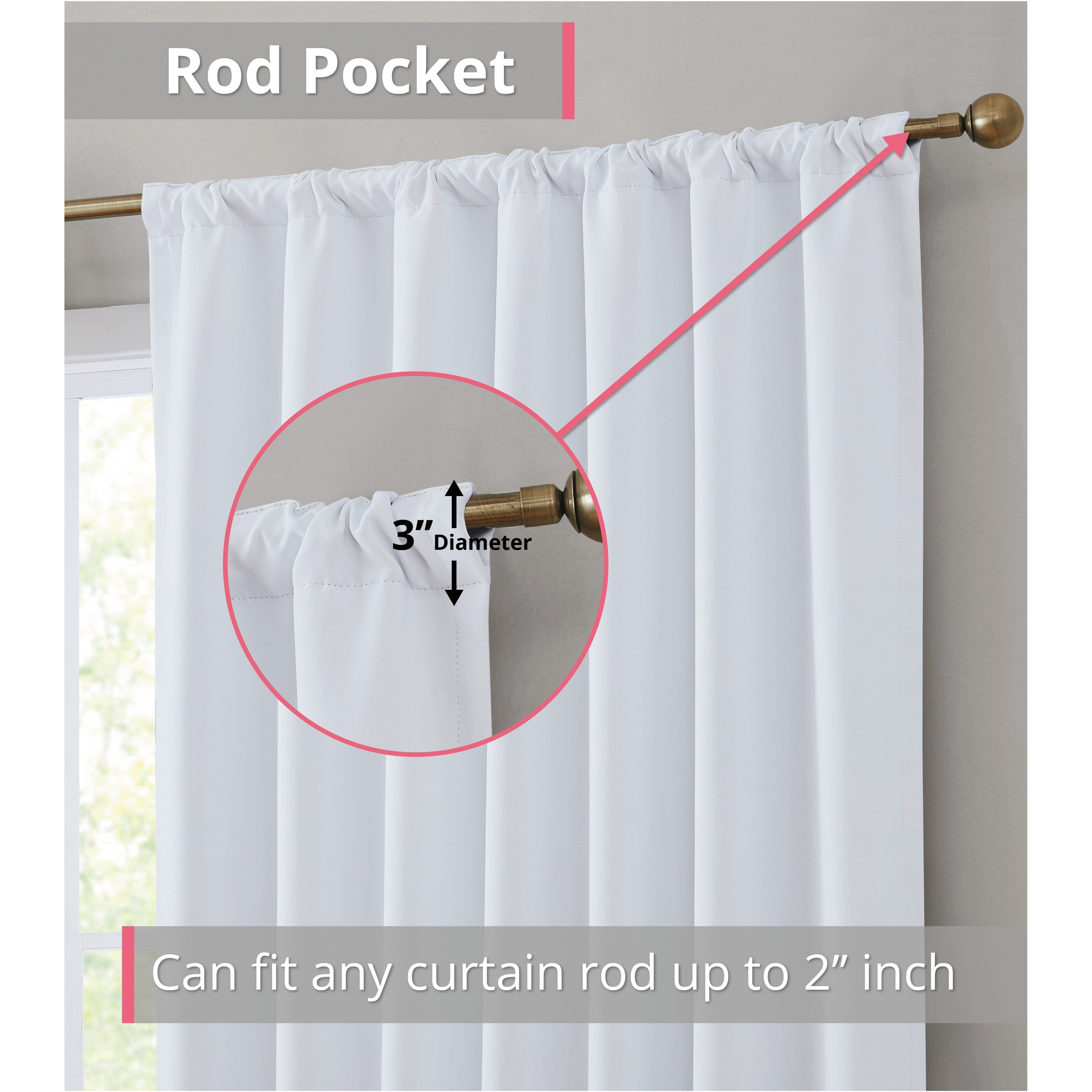 HLC.me Hamilton 100% Complete Blackout Lined Heavy Thermal Insulated Window Curtain Rod Pocket Back Tab Panels, 2 Panels