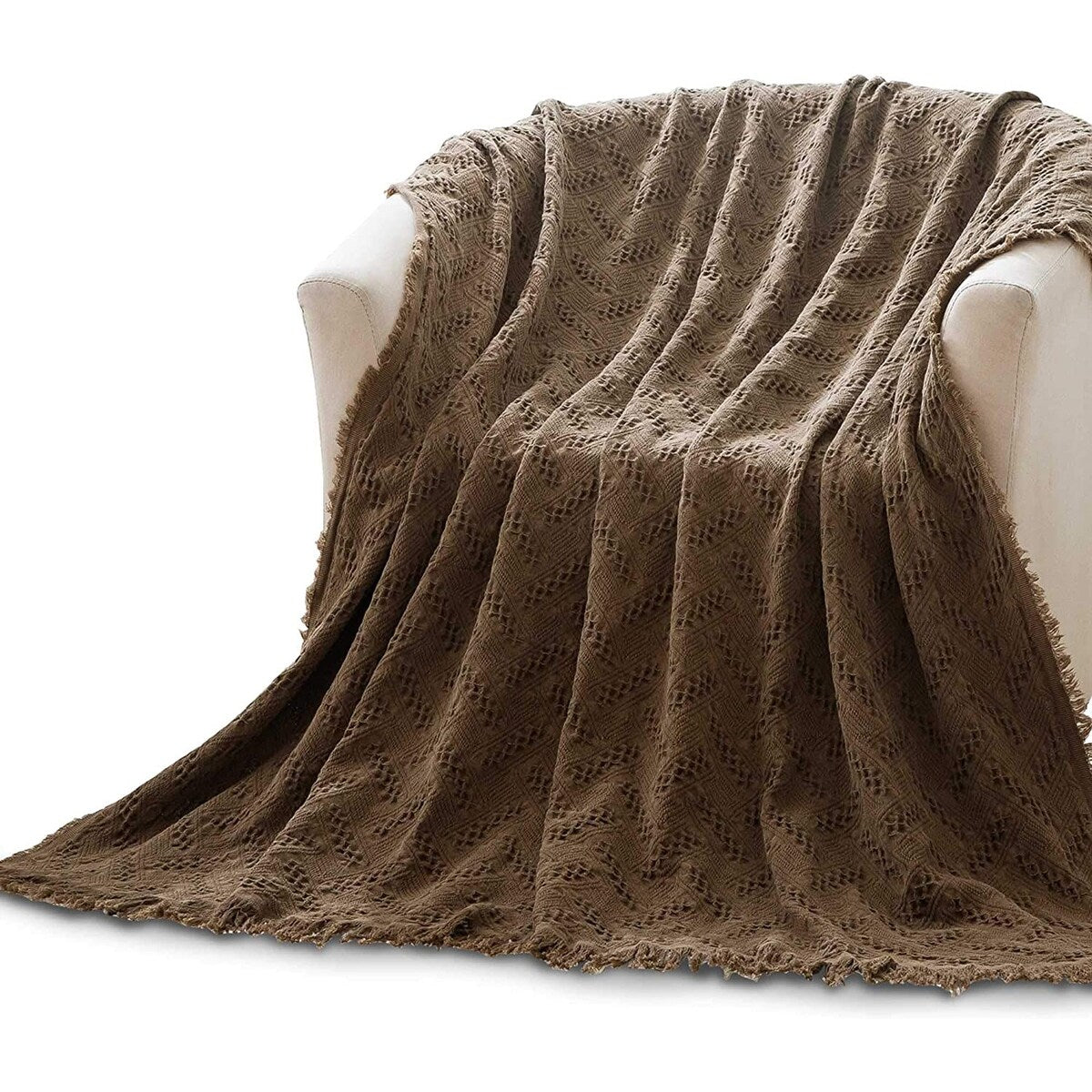 KASENTEX Cotton Ultra Soft Throw Blanket Lightweight Breathable for Couch Sofa Bed All Season