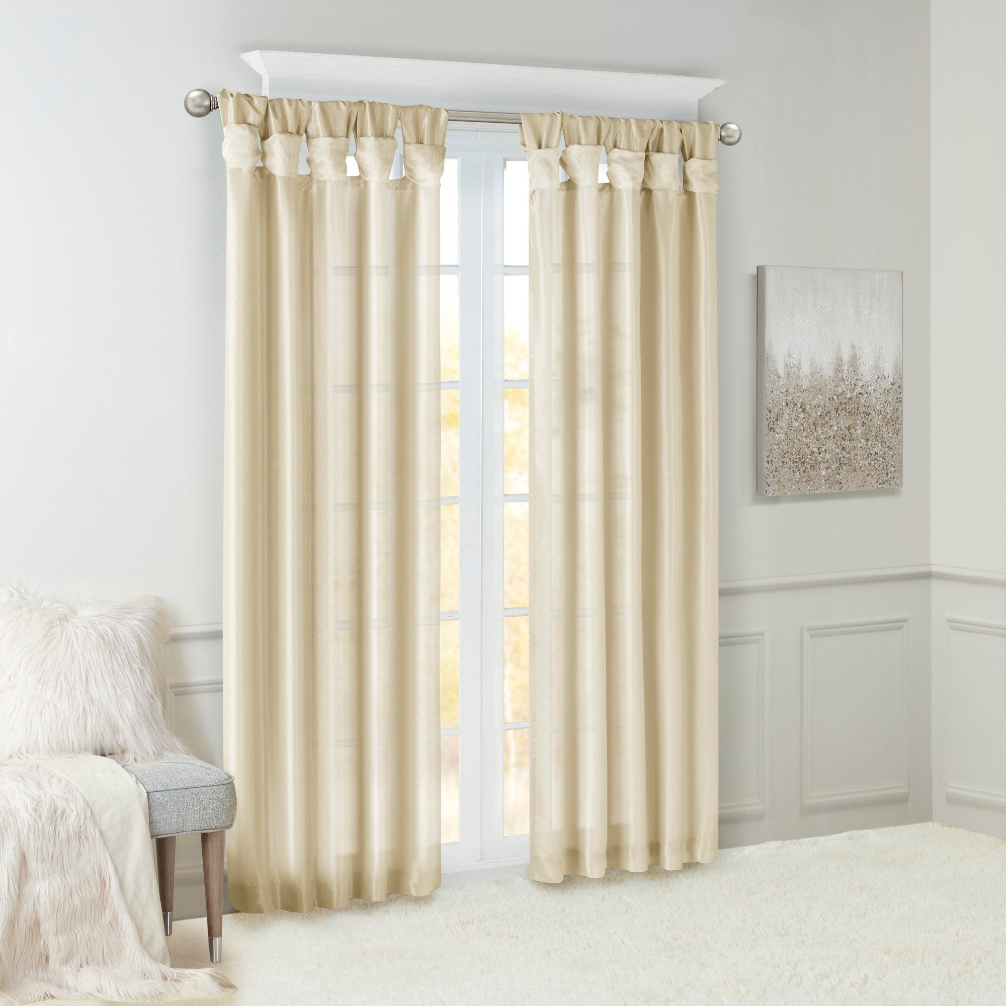 Madison Park Natalie Twisted Tab Lined Single Curtain Panel