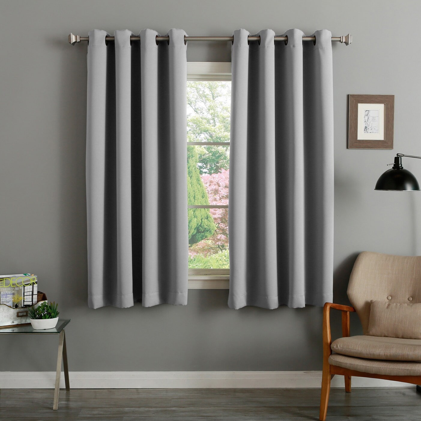 Aurora Home Thermal Insulated Blackout Grommet Top Curtain Panel Pair