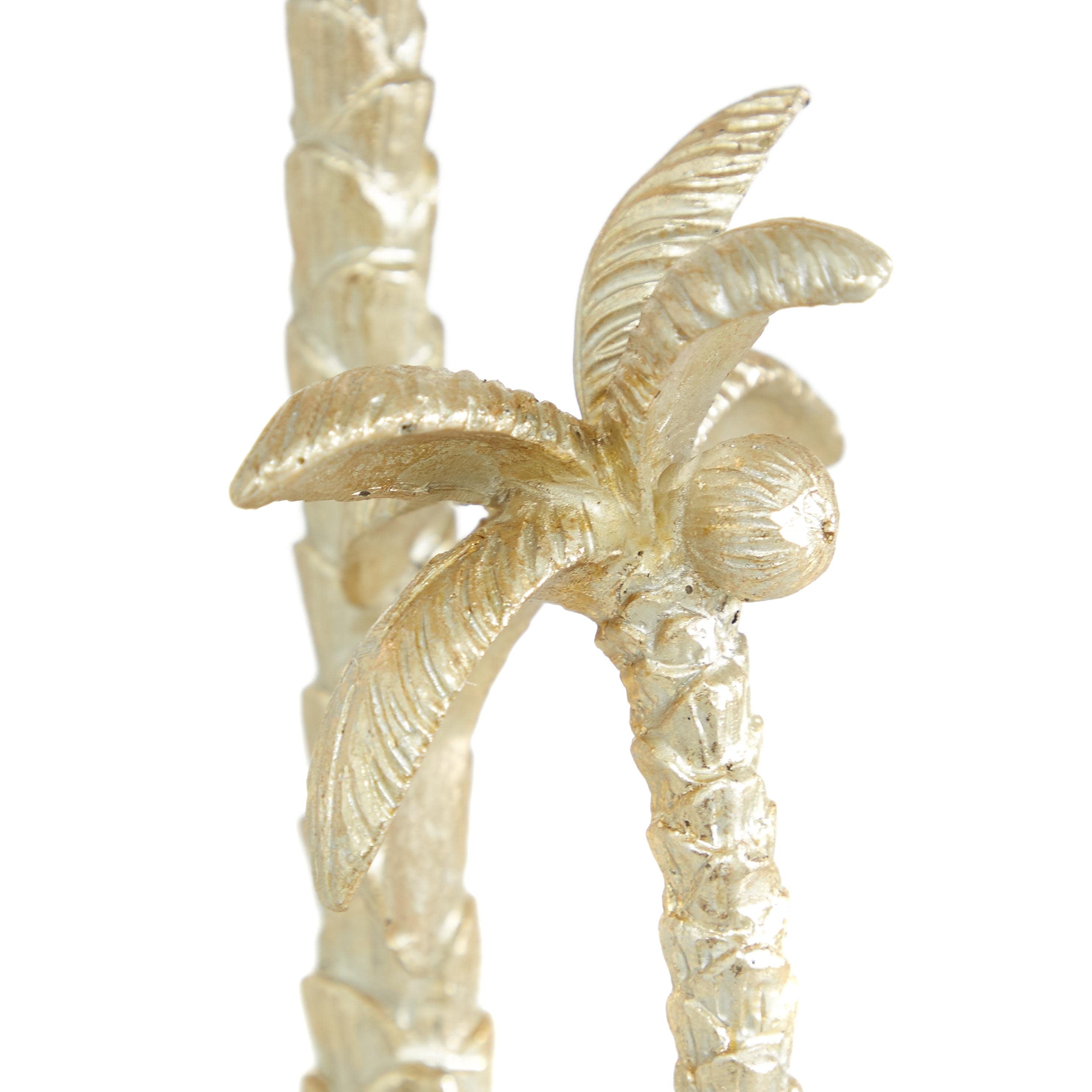 Polyresin Tree Palm Decorative Sculpture - Gold - Roche River Decor