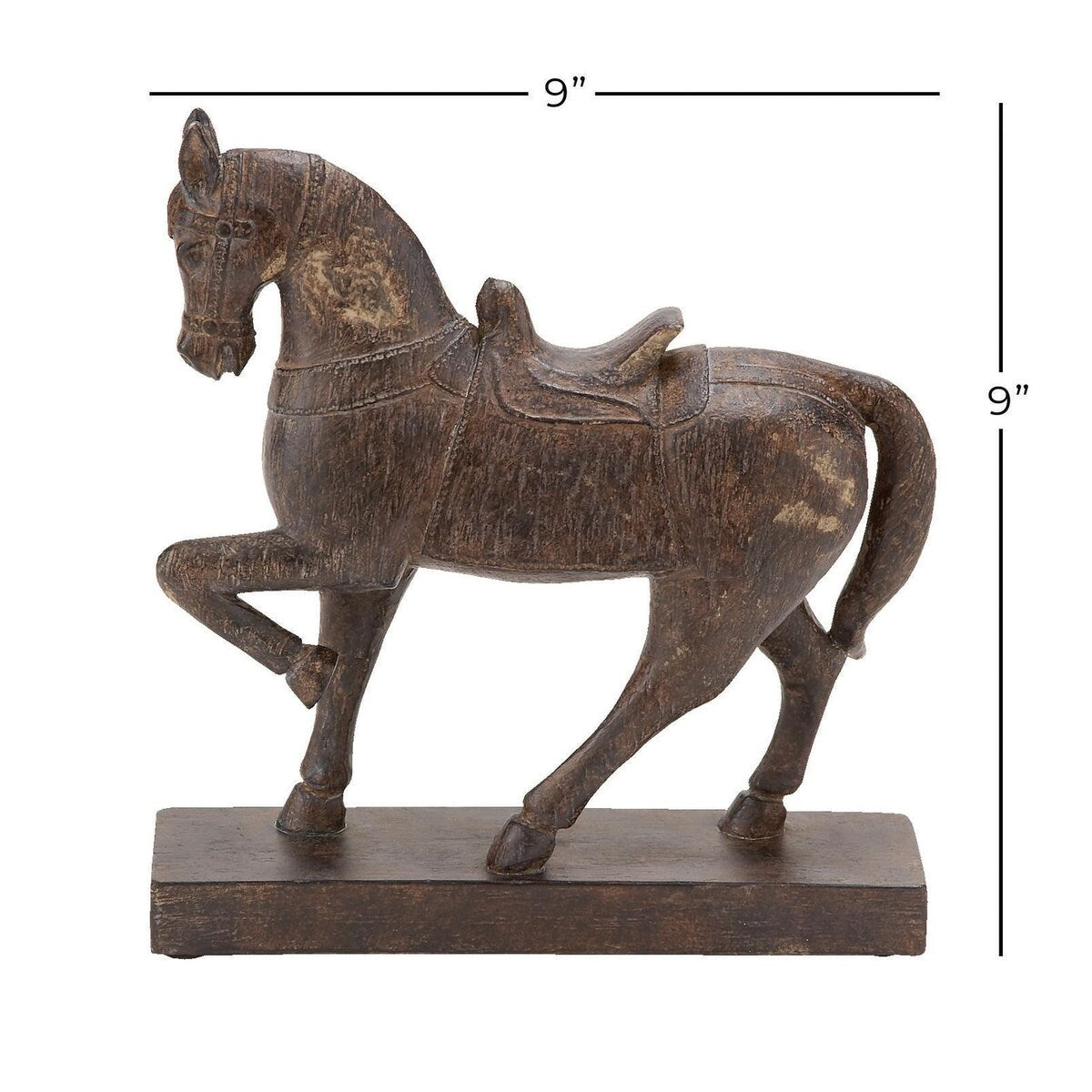 Polystone Horse Decorative Sculpture - Brown - Roche River Decor