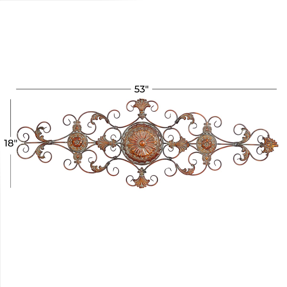 Metal Scroll Home Wall Decor - Brown - Roche River Decor