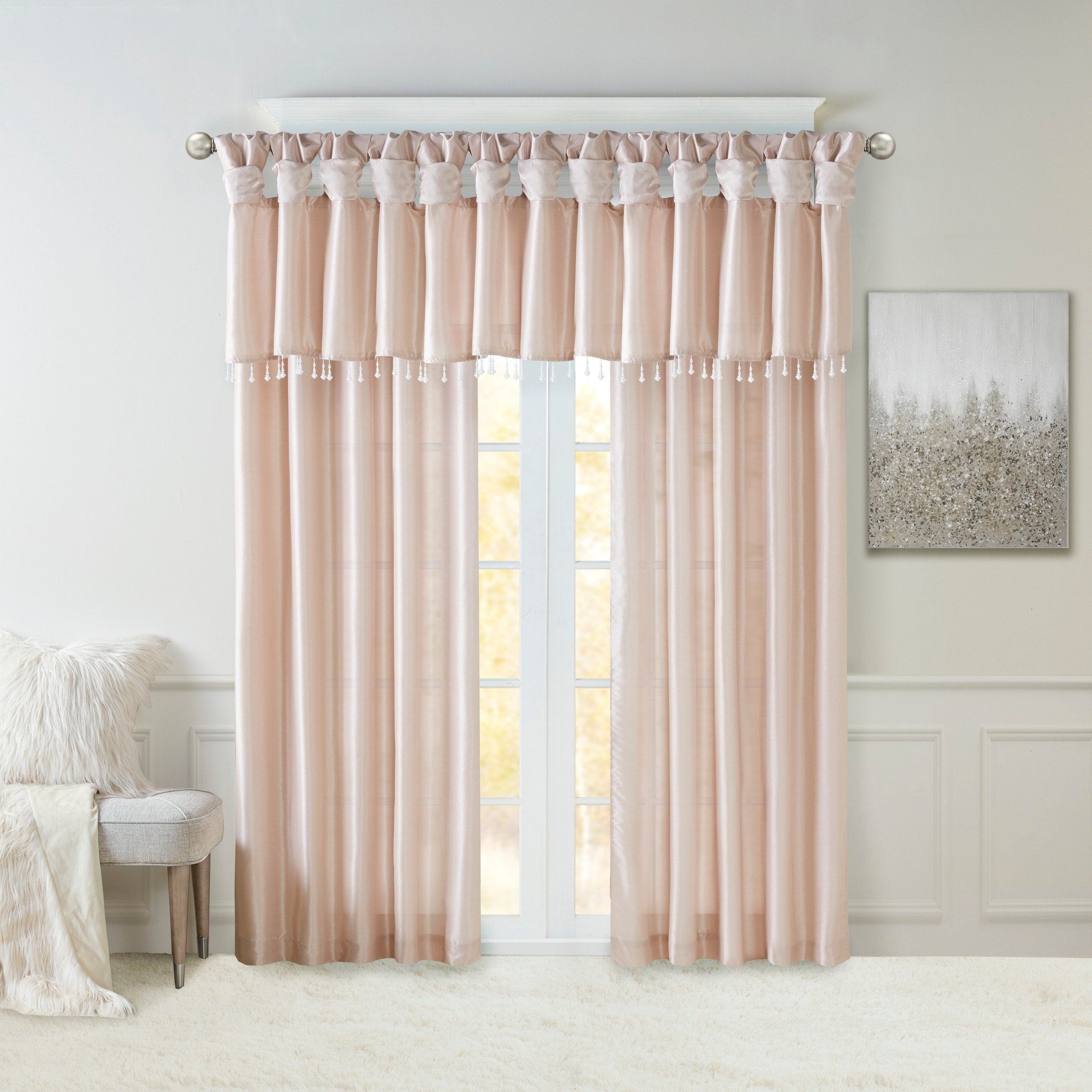 Madison Park Natalie Twisted Tab Lined Single Curtain Panel