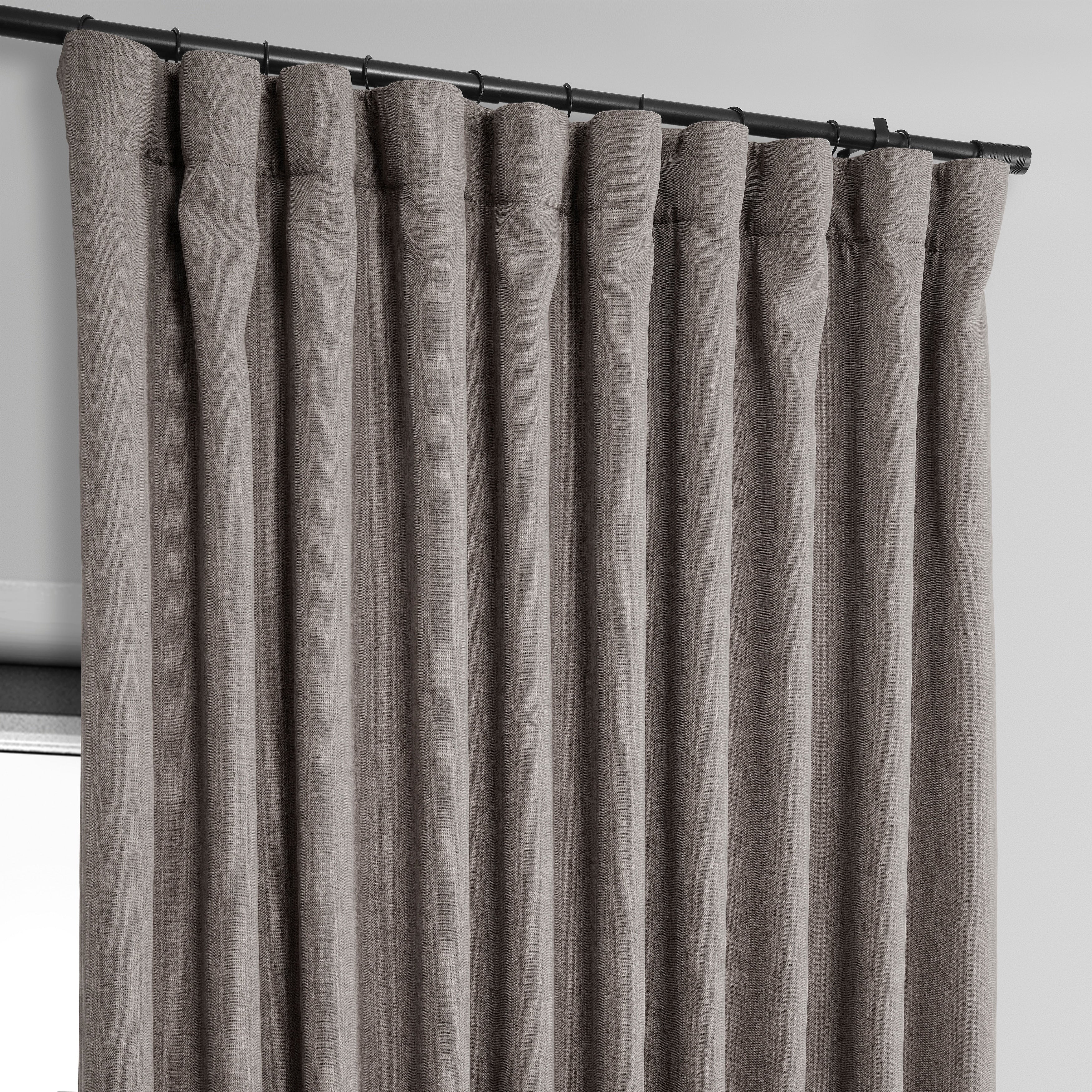 Exclusive Fabrics Faux Linen Extra Wide Room Darkening Curtains (1 Panel)