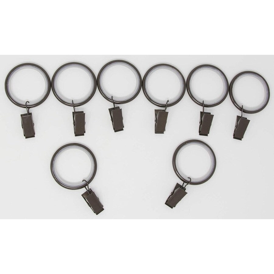 Set of 16 Curtain Drapery Rings with Clips, 1.5-inch Inner Diameter, Nylon Insert Quiet Smooth