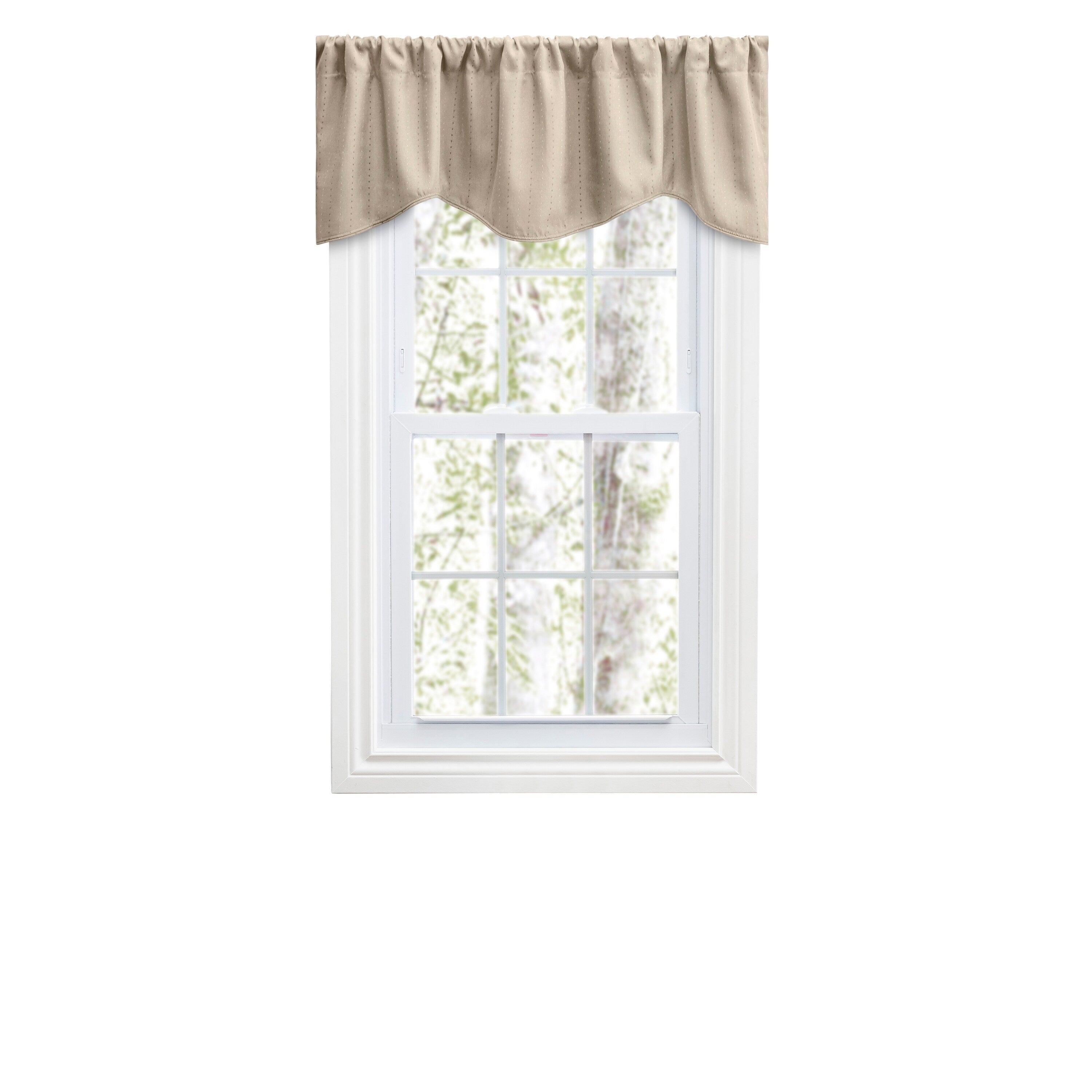 Grand Pointe Elegant Dotted Rod Pocket M-Shaped Curtain Valance