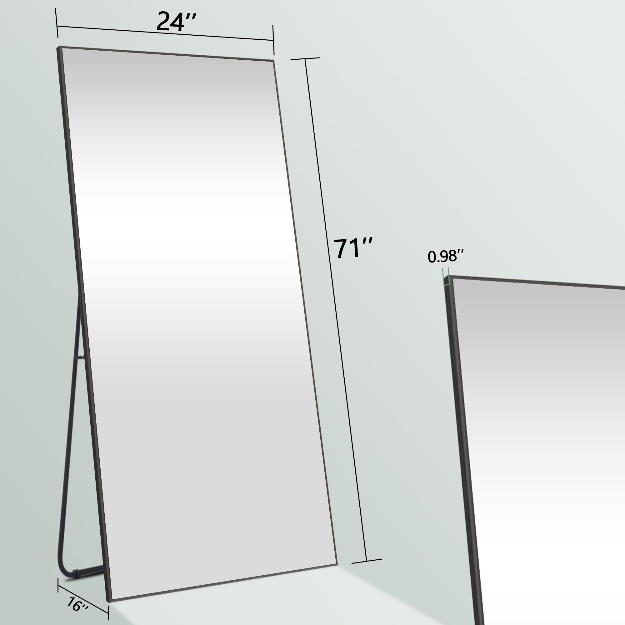 Rectangle Full Length Mirror,Floor Mirror with Stand,Hanging/Leaning