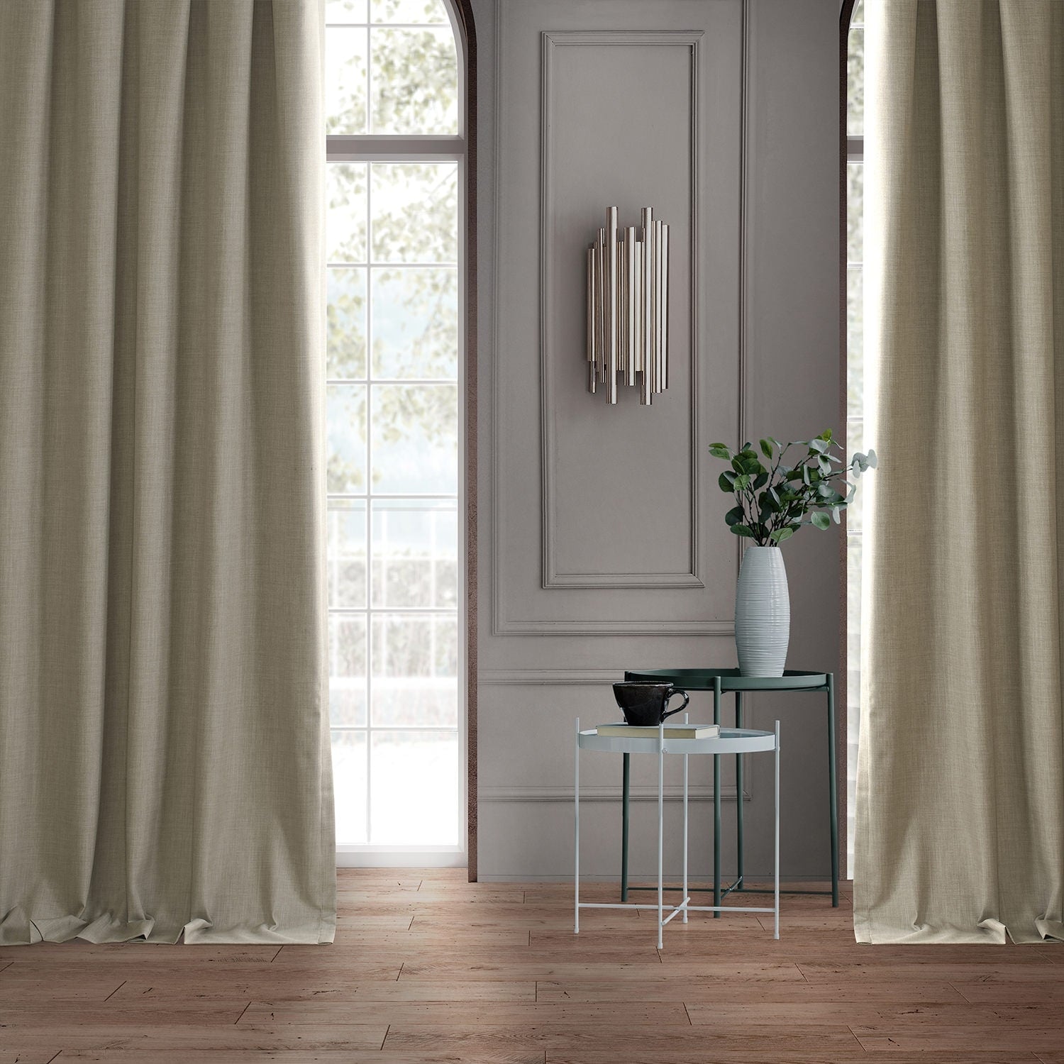 Exclusive Fabrics Performance Linen Luxury Blackout Curtains (1 Panel) - Thermal Insulation, Elegant Blackout Drapery