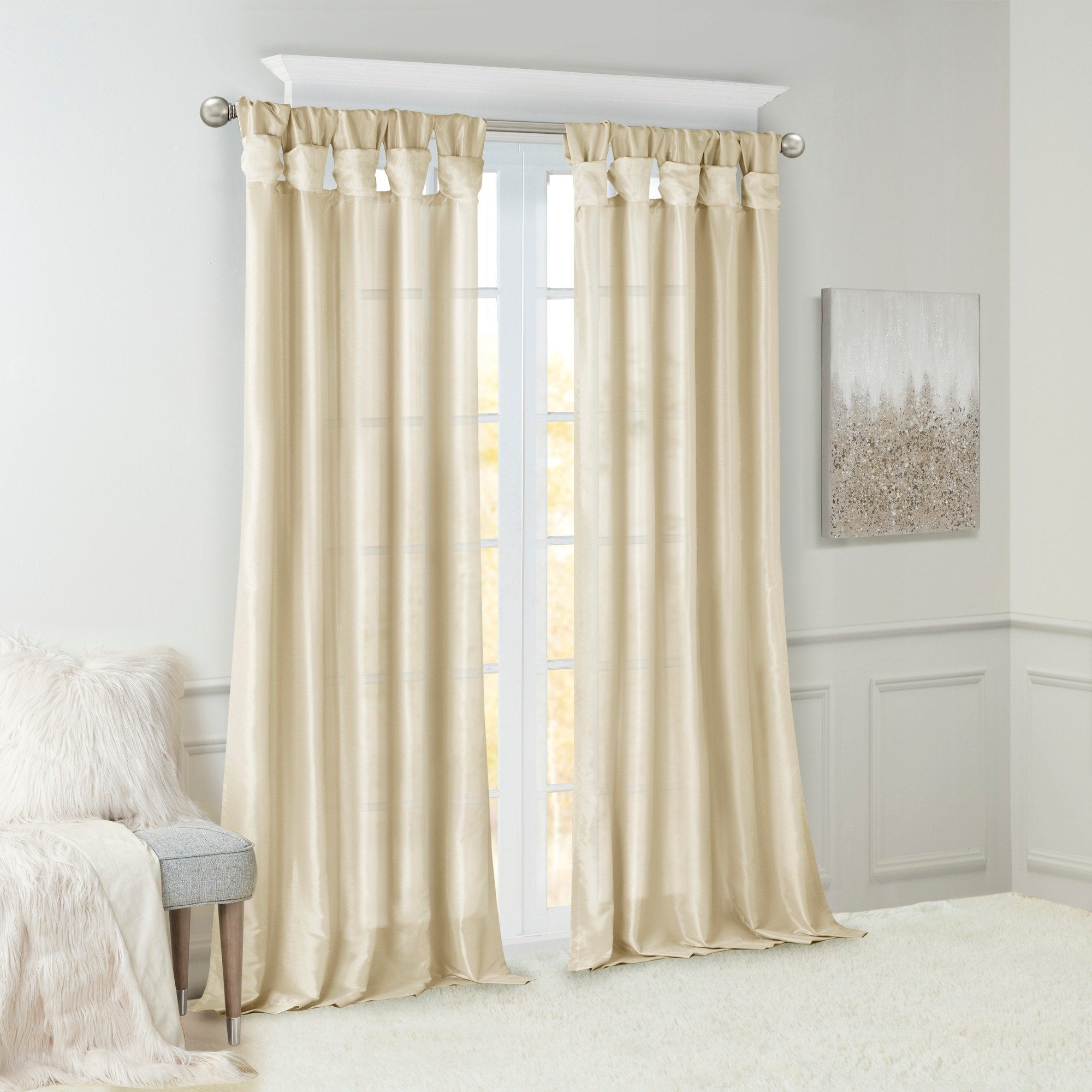 Madison Park Natalie Twisted Tab Lined Single Curtain Panel