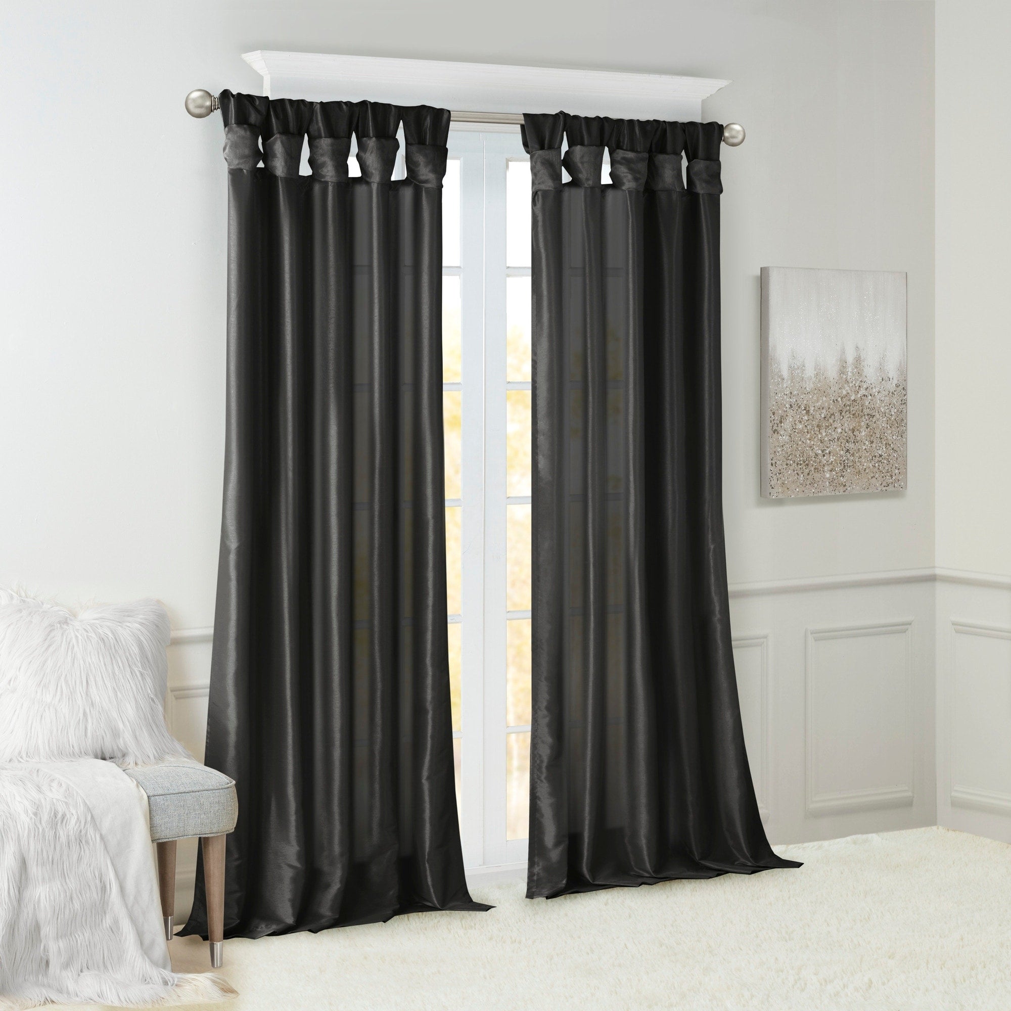 Madison Park Natalie Twisted Tab Lined Single Curtain Panel