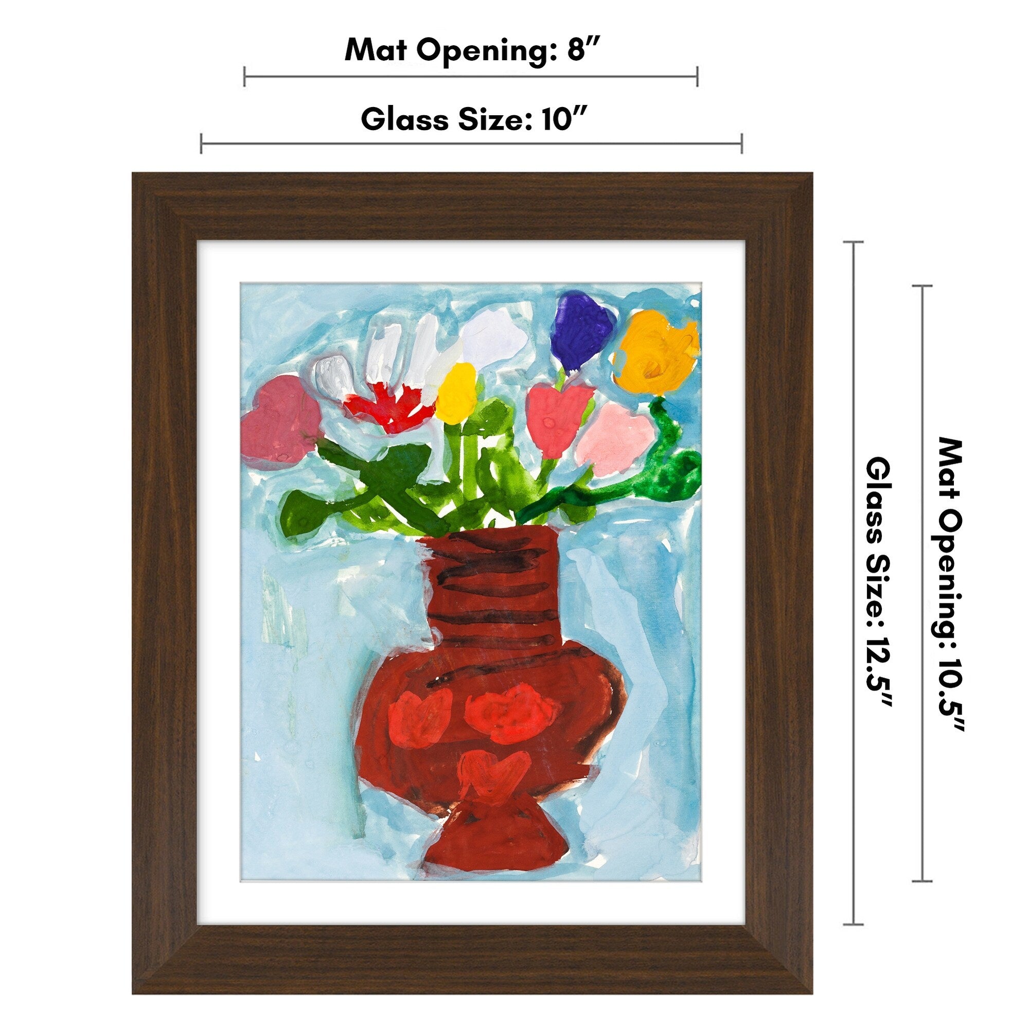 Americanflat 10x12.5 Front-loading Kids Art Frame with Mat