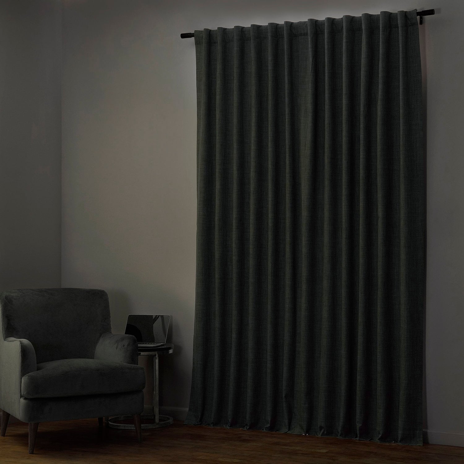 Exclusive Fabrics Performance Linen Luxury Blackout Curtains (1 Panel) - Thermal Insulation, Elegant Blackout Drapery