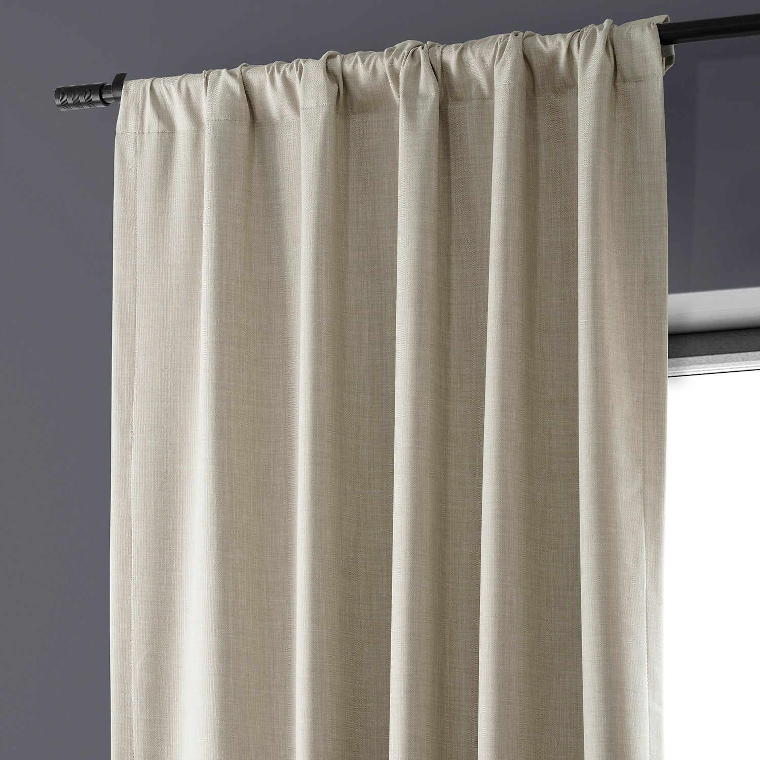 Exclusive Fabrics Performance Linen Luxury Blackout Curtains (1 Panel) - Thermal Insulation, Elegant Blackout Drapery