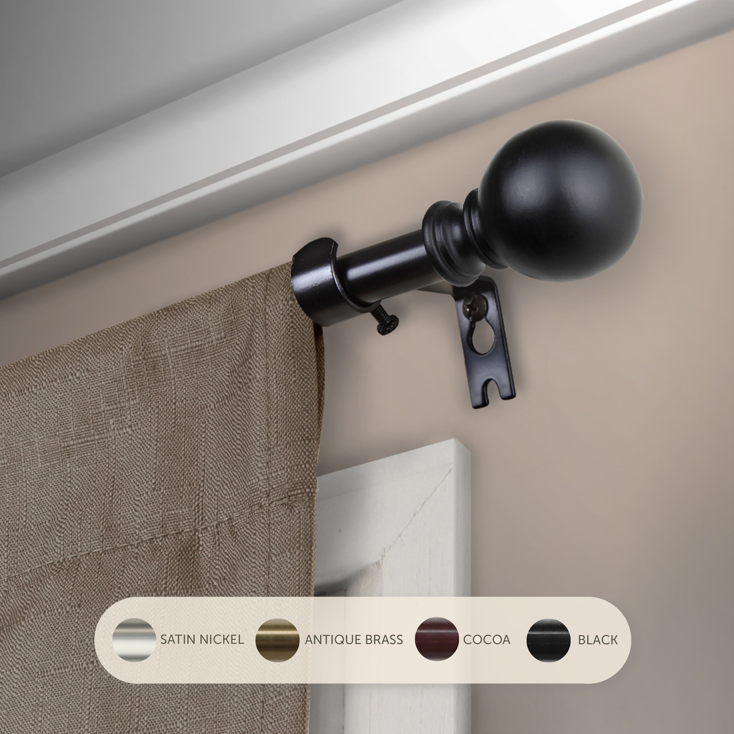 InStyleDesign Modern Orb Adjustable Curtain Rod