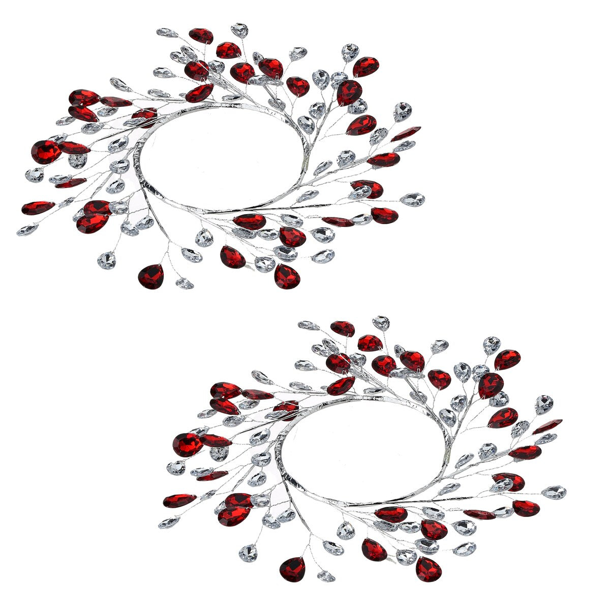 4.5 Metal Jewel Candle Ring Set of 2 - 11