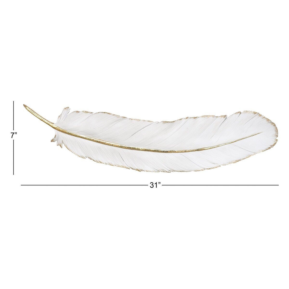 Polystone Bird Feather Home Wall Decor - White - CosmoLiving by Cosmopolitan