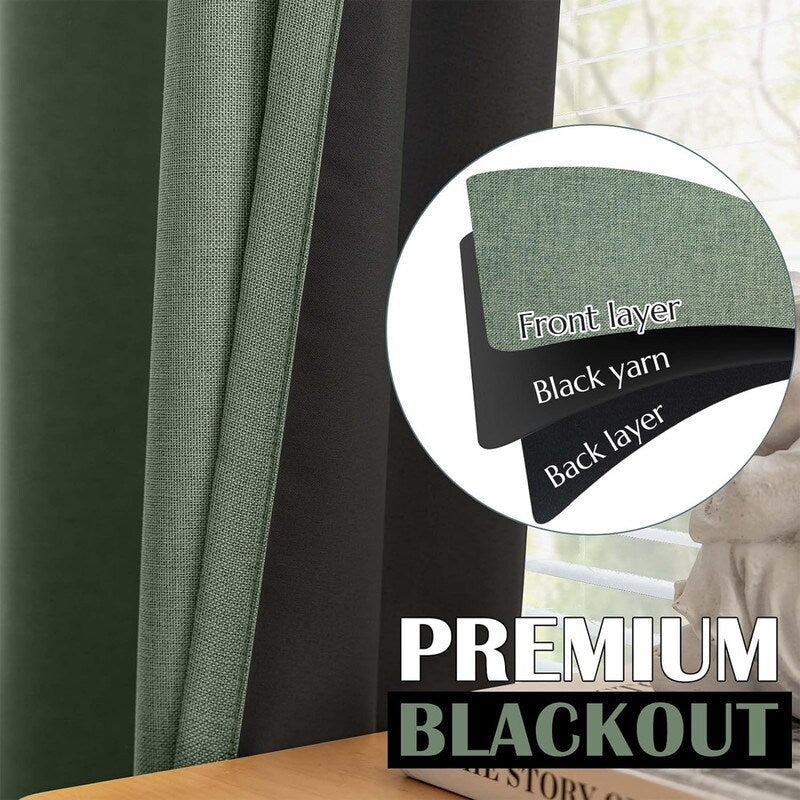 Blackout Curtains 84 Inch Length, 2 Panel Set, Living Room Insulated Curtains - 84L x 54W