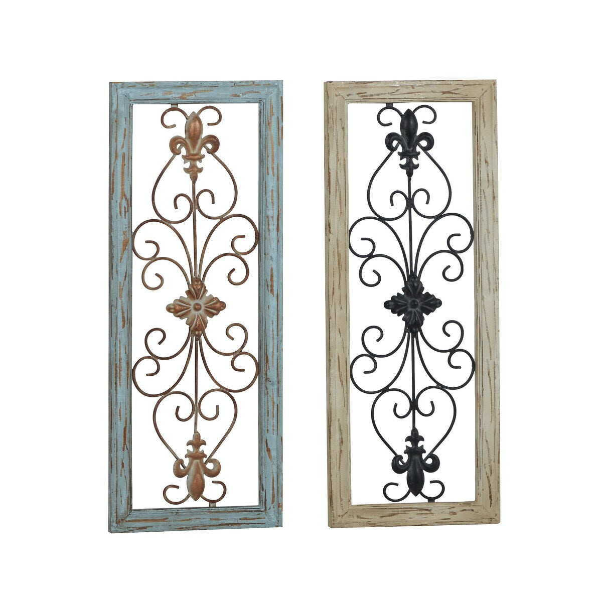 Wood Scroll Arabesque Home Wall Decor - Set of 2 Multi Colored - Roche River Decor