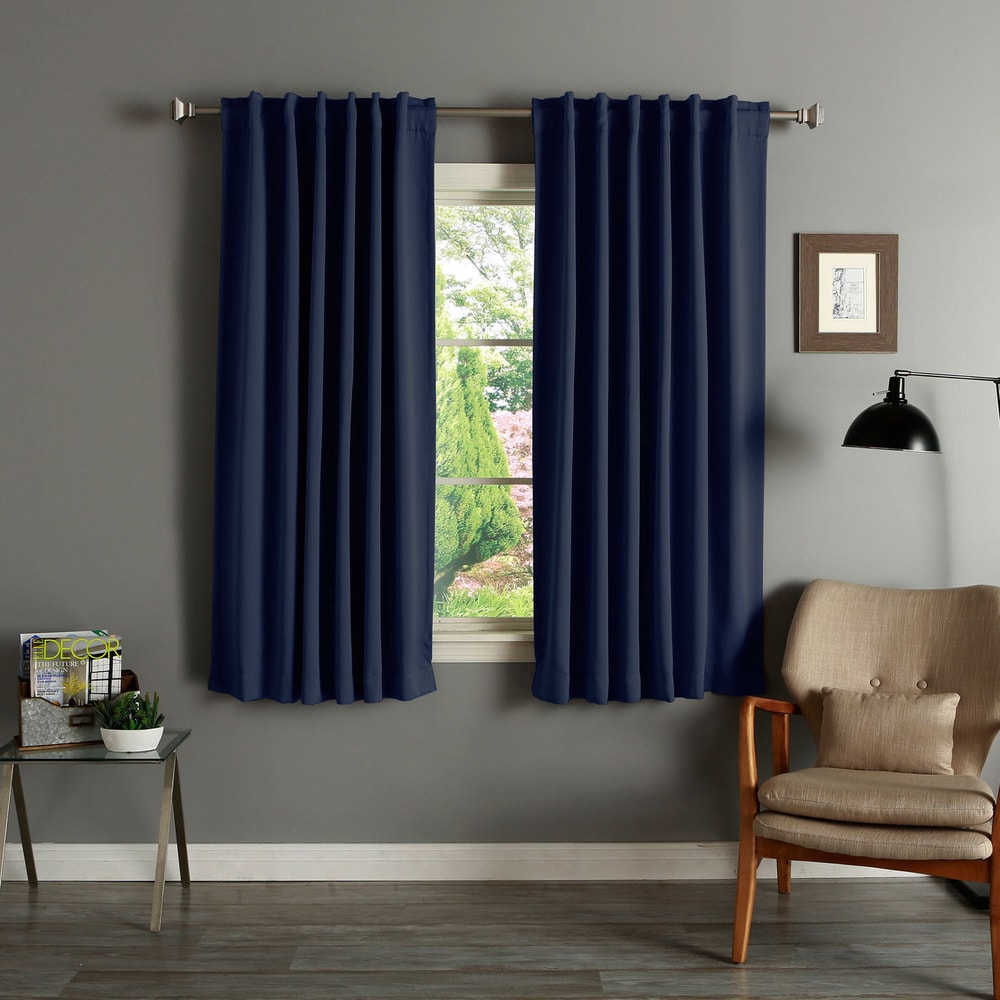 Aurora Home Insulated Thermal 63-inch Blackout Curtain Panel Pair