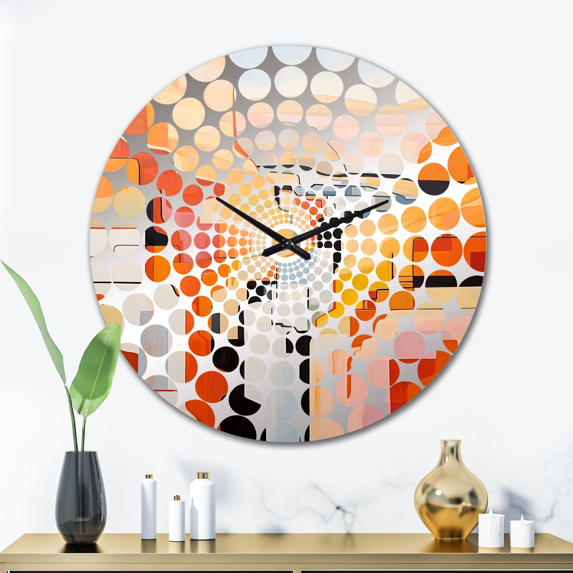 Designart Abstract Canyon Desert Storm I Orange Canyon Clocks Traditional Wall Clocks For Hallway Décor