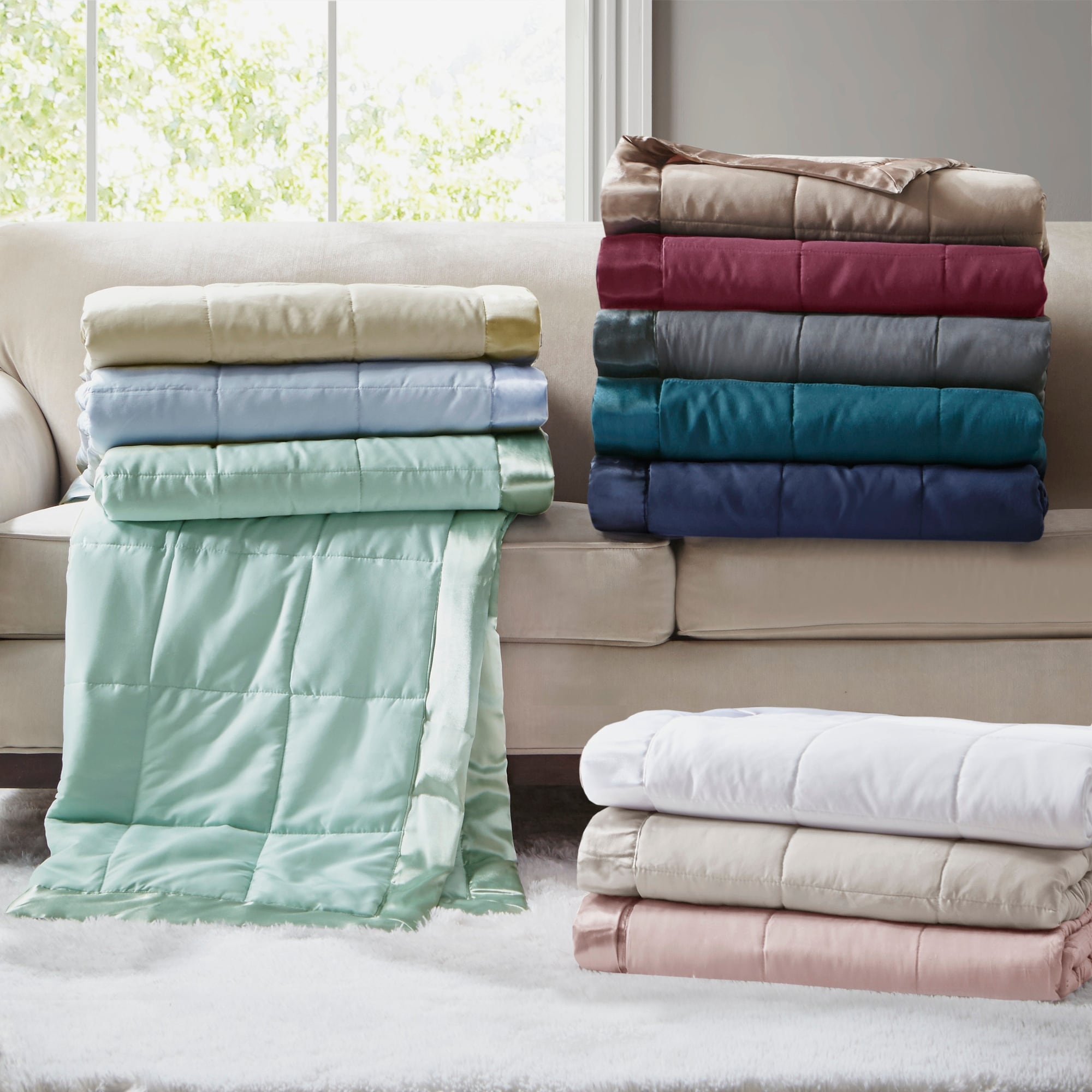 Madison Park Prospect Lightweight Down Alternative Blanket with Satin Trim