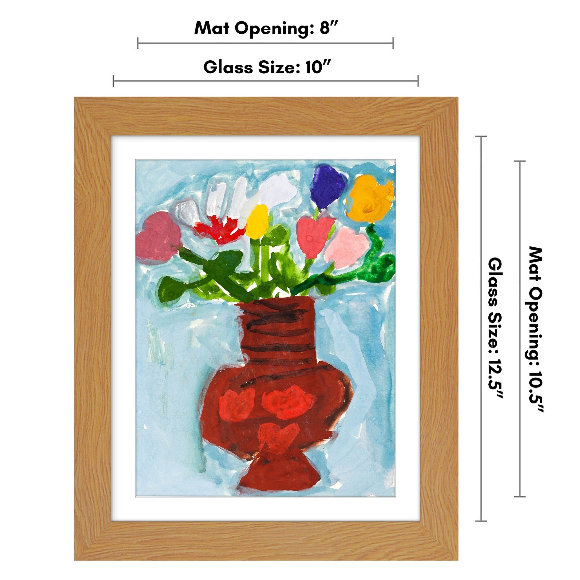 Americanflat 10x12.5 Front-loading Kids Art Frame with Mat