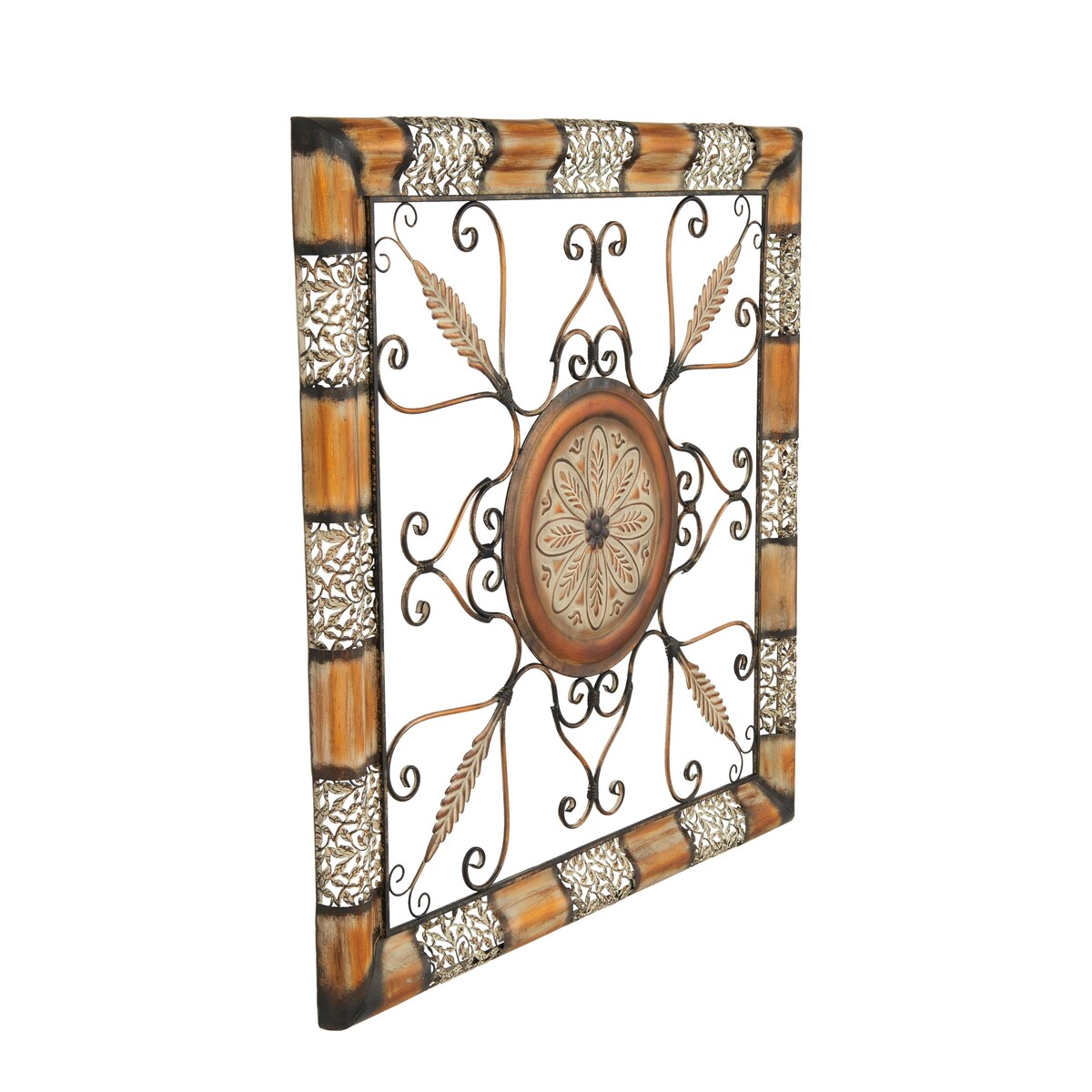 Metal Scroll Home Wall Decor - Brown - Roche River Decor