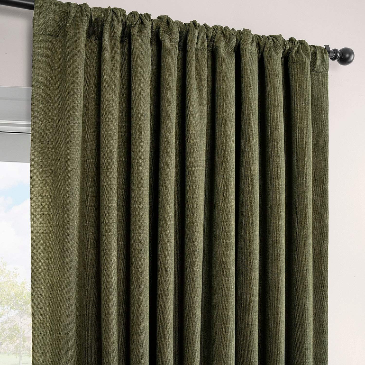 Exclusive Fabrics Faux Linen Extra Wide Room Darkening Curtains (1 Panel)