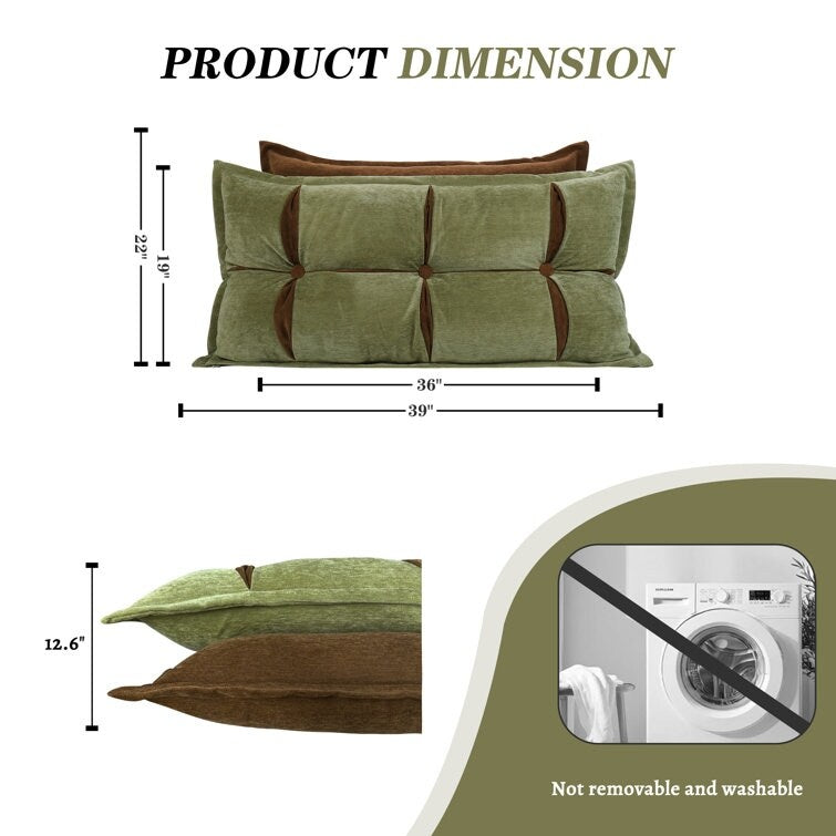 Double Layer Headboard Reading Pillow, Versatile Bed Backrest Pillow.