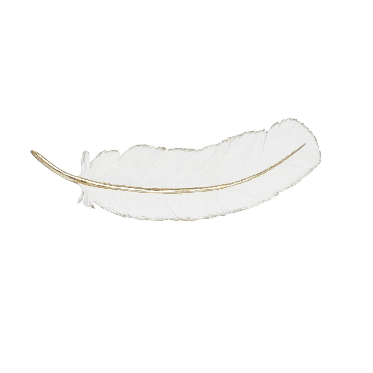 Polystone Bird Feather Home Wall Decor - White - CosmoLiving by Cosmopolitan