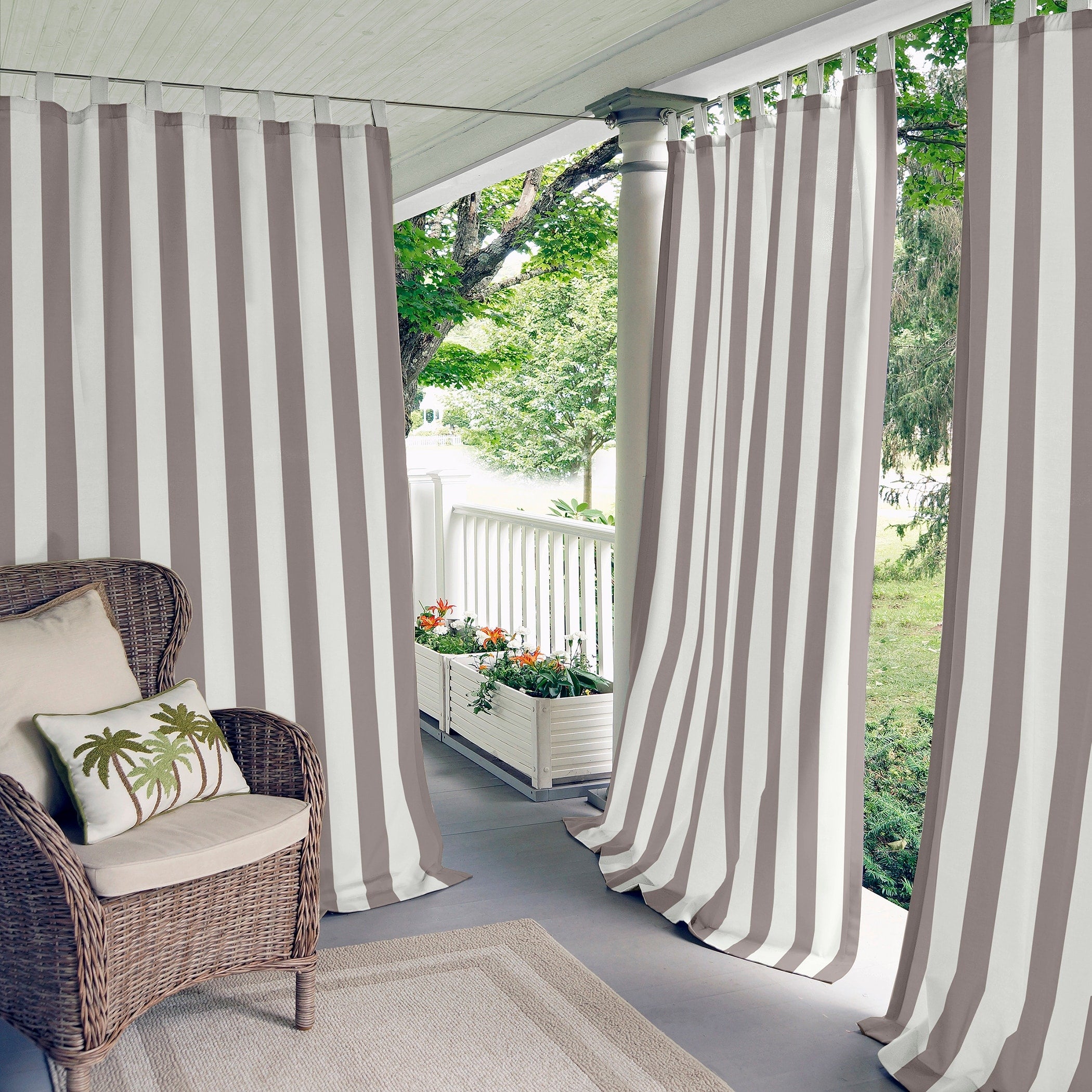 Elrene Highland Stripe Indoor/ Outdoor Single Curtain Panel