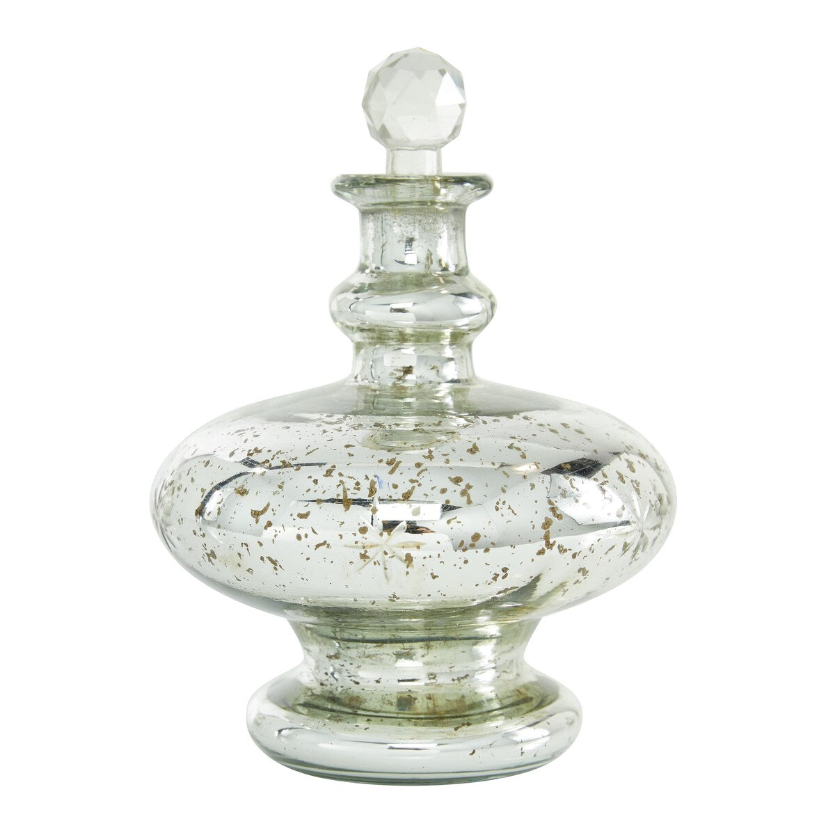 Glass Living Room Decorative Jars with Crystal Stoppers - Set of 3 Silver - Roche River Decor