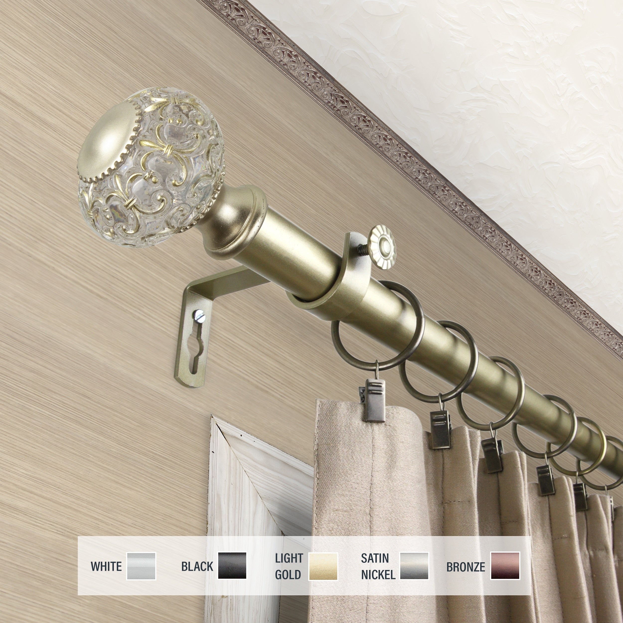 InStyleDesign Sadie 1 inch Diameter Adjustable Curtain Rod